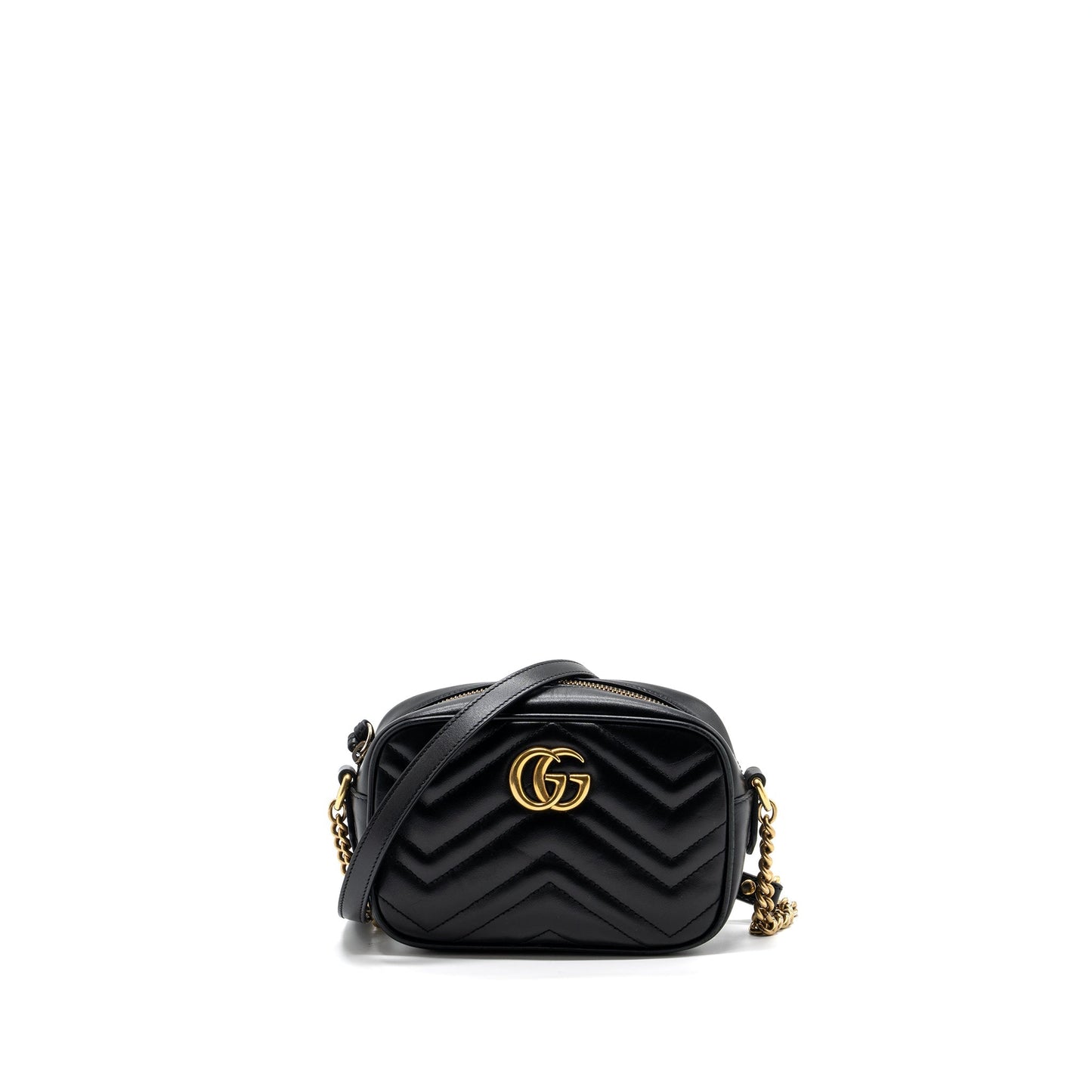 Gucci Marmont Camera Bag Leather Black Travel Bag