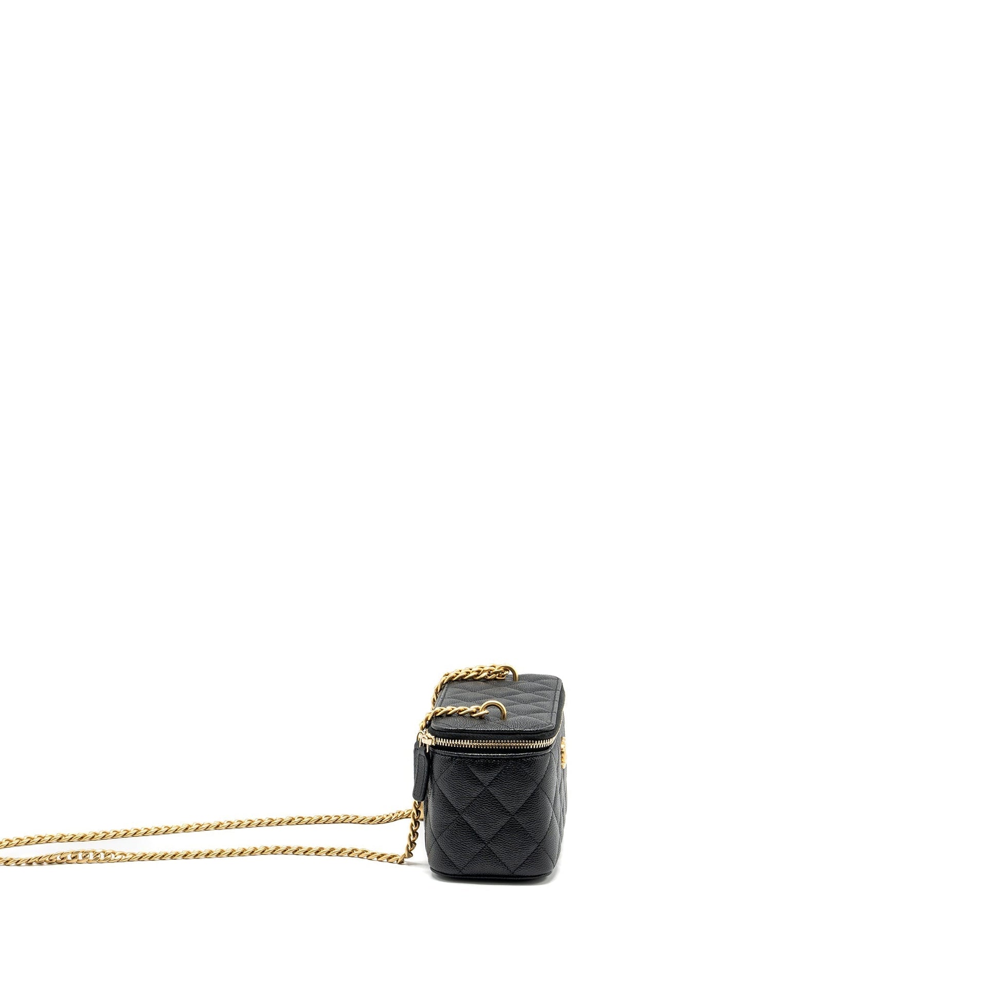 Chanel Coco Love Long Vanity Adjustable Caviar Black Handbag