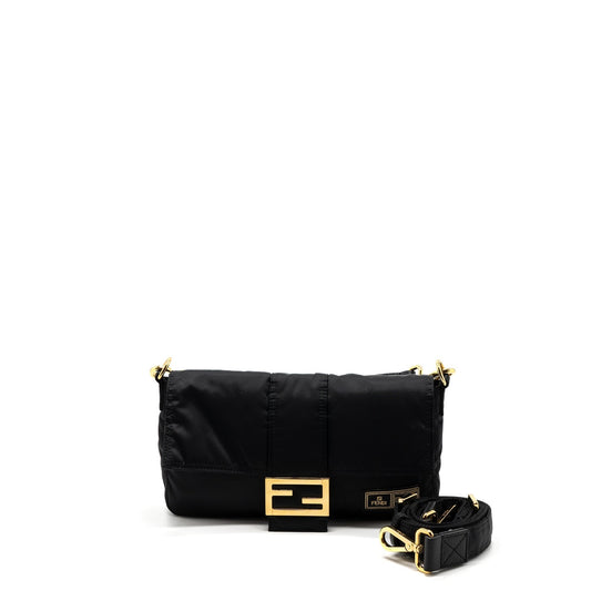 Fendi Regular Baguette Handbag Nylon Black Shoulder Bag