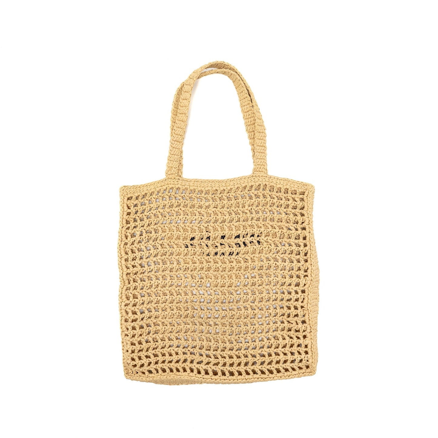 Prada Crochet Tote Purse Natural Handbag Raffia Tote Bag