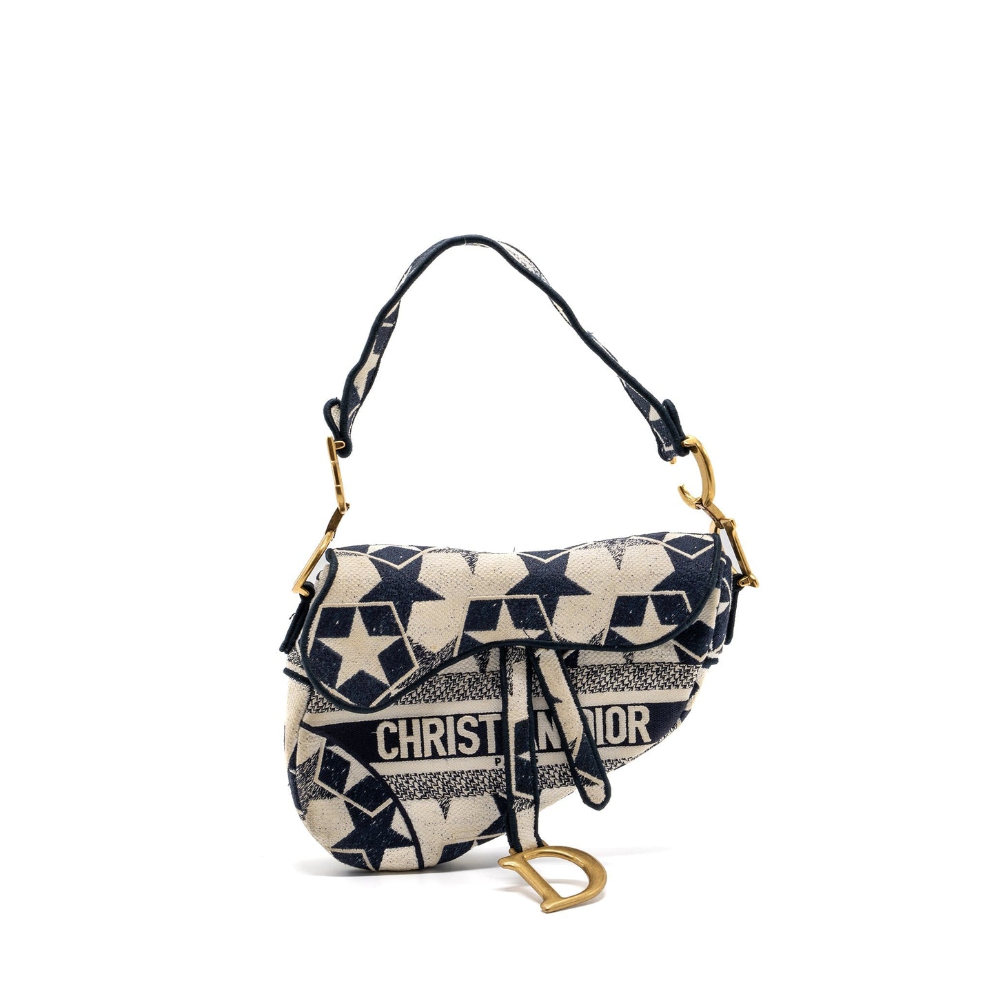 Dior Saddle Purse Limited Print Dark Handbag Canvas White Travel Bag