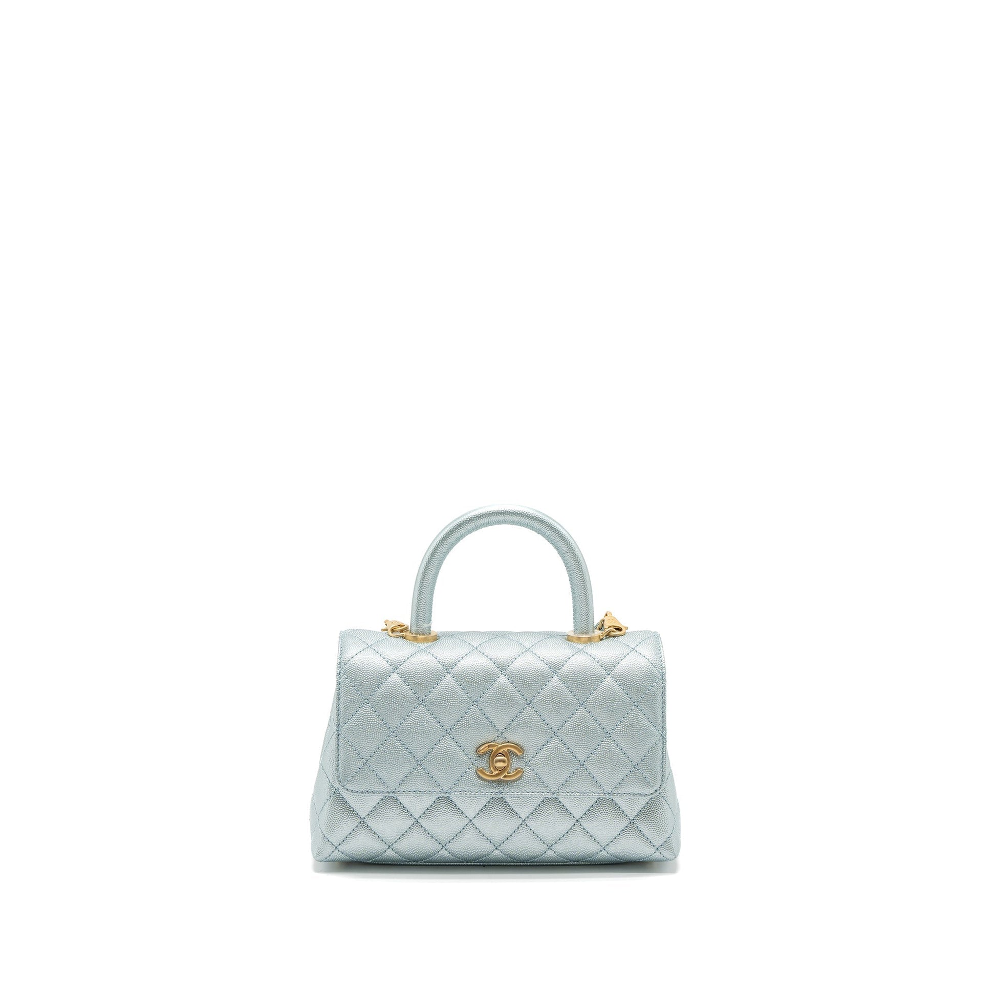 Chanel Coco Handle Caviar ip Blue Small Handbag