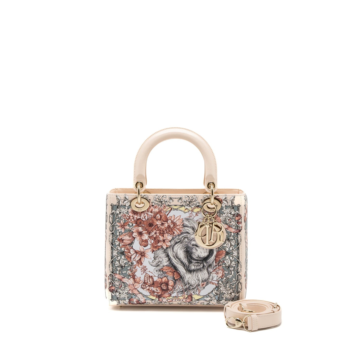 Dior Lady Purse Limited Edition Calfskin Multicolour Handbag Pink Medium Travel Bag