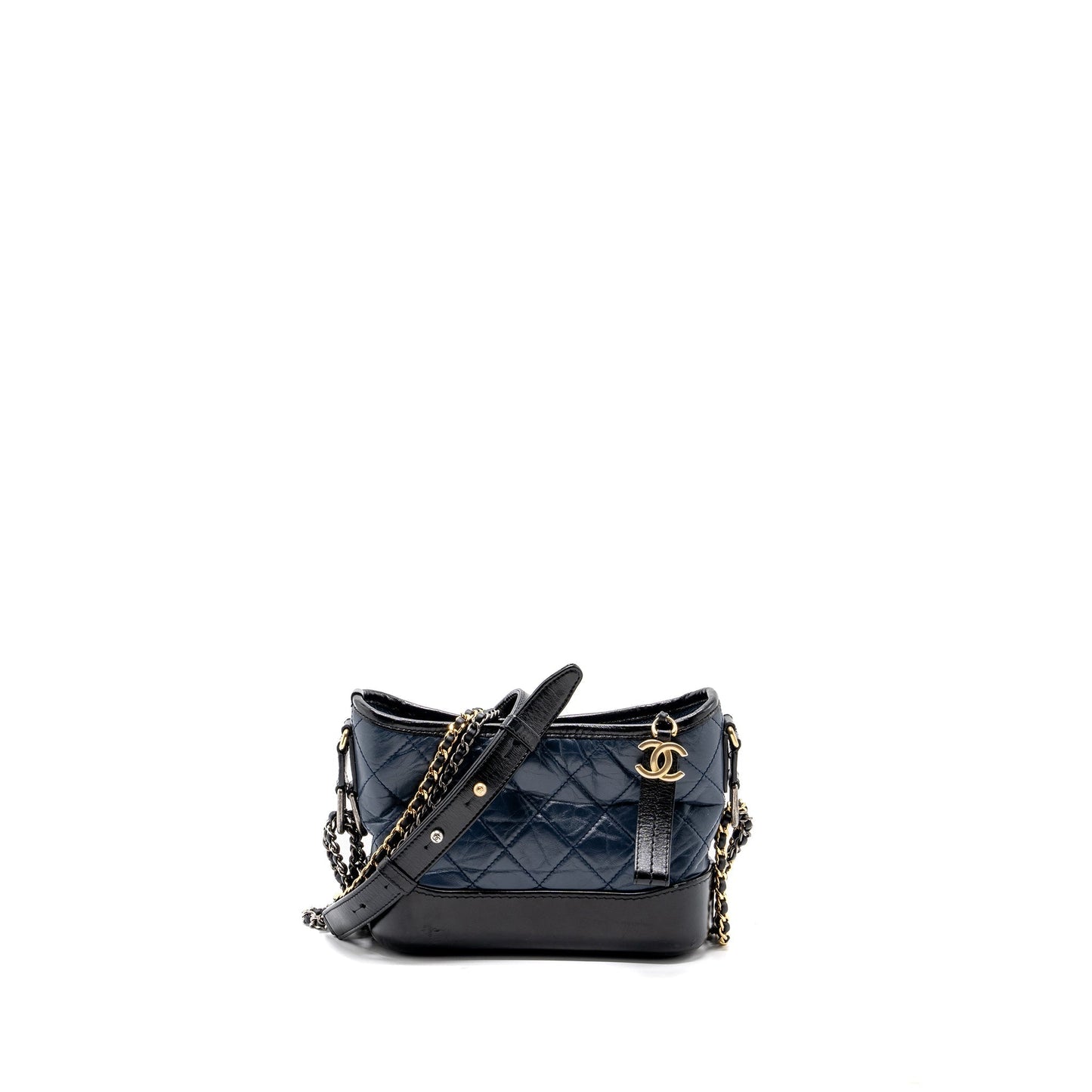 Chanel gabrielle hobo calfskin hardware Multicolor Black Blue Small Shoulder Bag