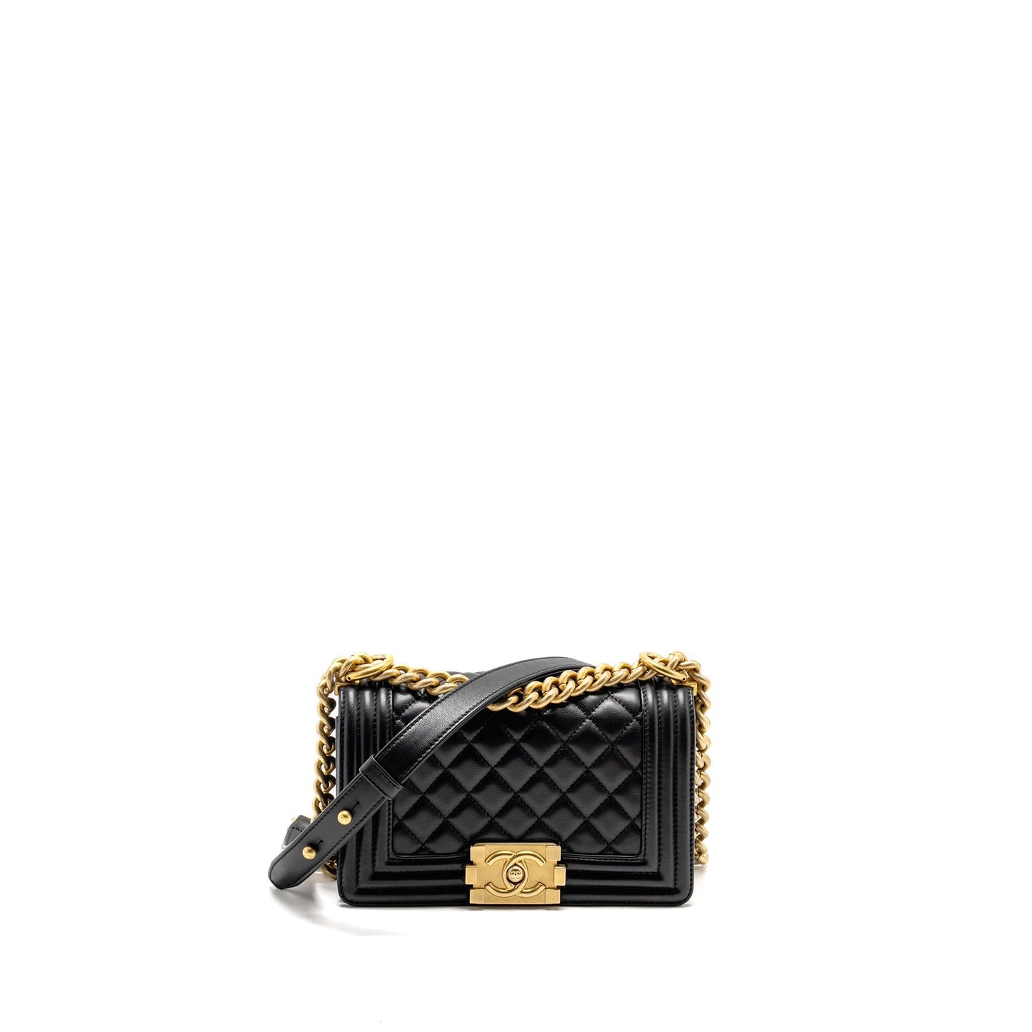Chanel Boy Calfskin GHW Microchip Black Small Handbag Microchip 2