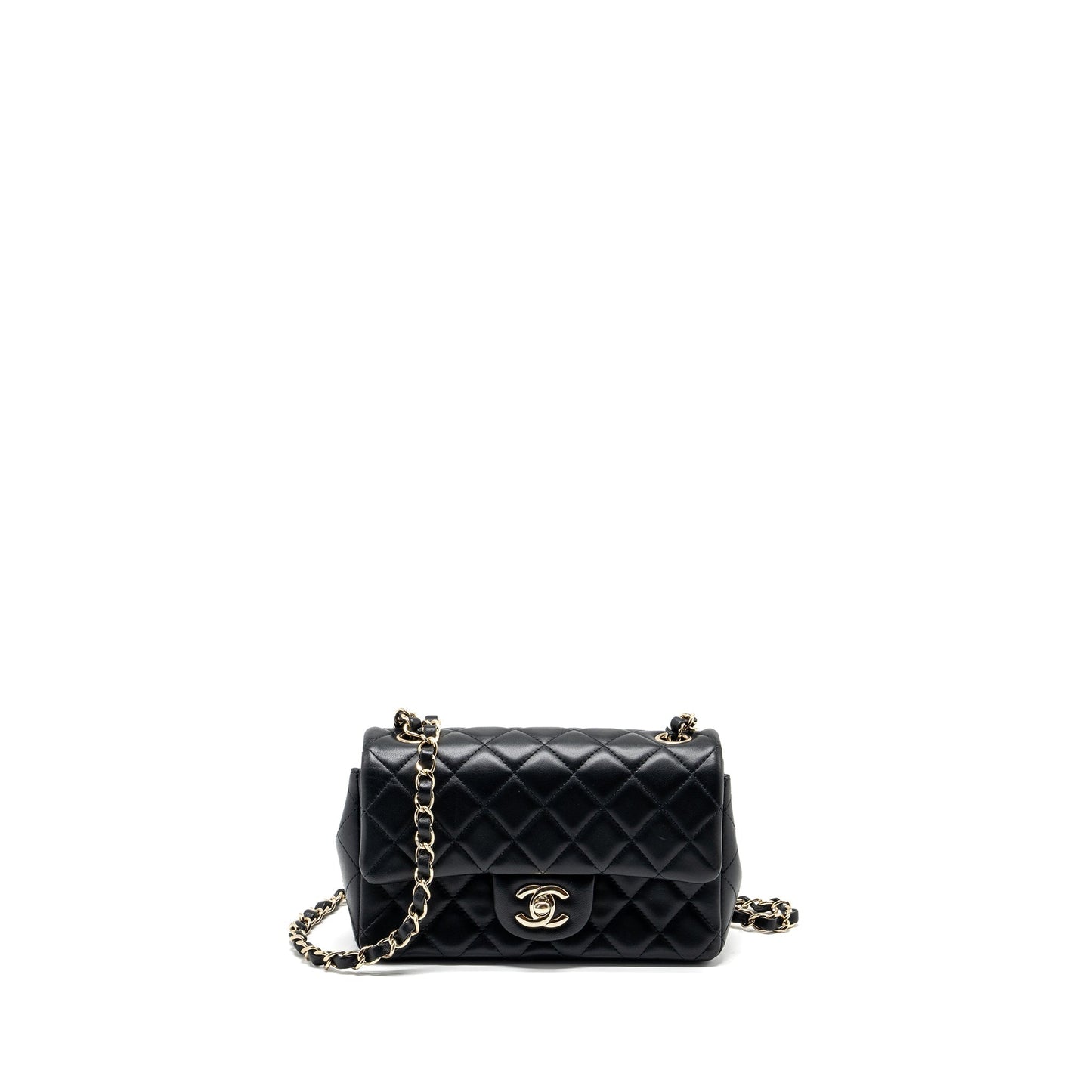Chanel Rectangular Flap Lambskin LGHW Black Shoulder Bag Lghw 4
