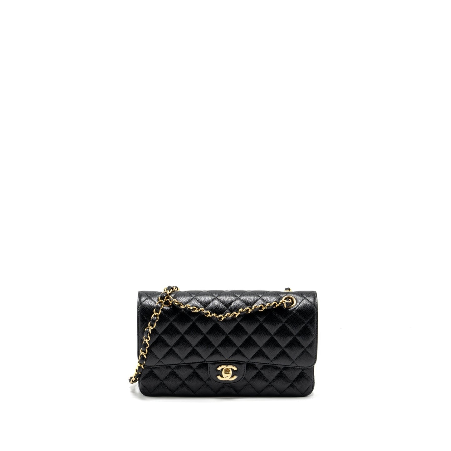 Chanel classic double flap Caviar GHW microchip Black Shoulder Bag Microchip 9
