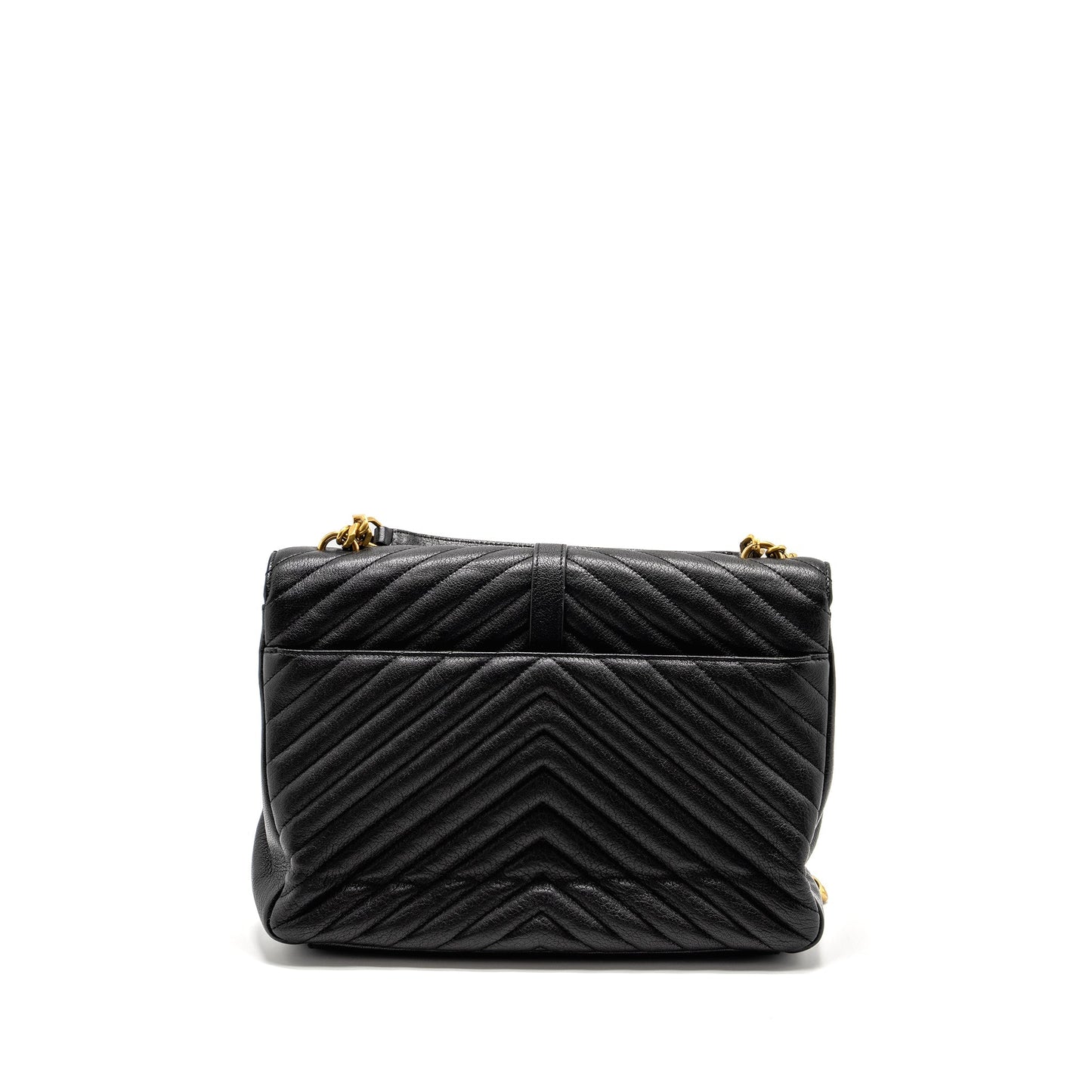 YSL Saint Laurent Large College Purse Travel Bag Leather Matelasse