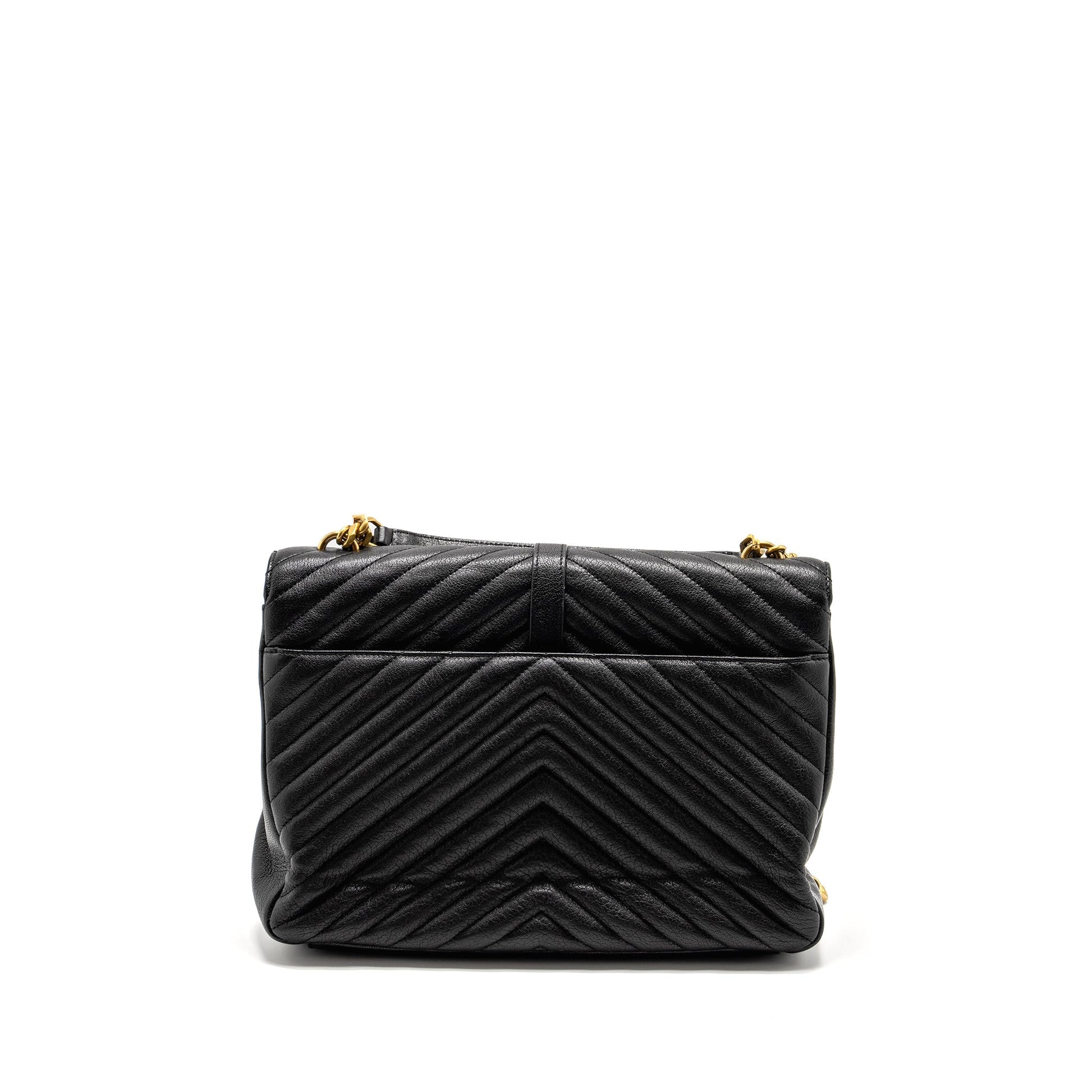 YSL Saint Laurent Large College Purse Travel Bag Leather Matelasse
