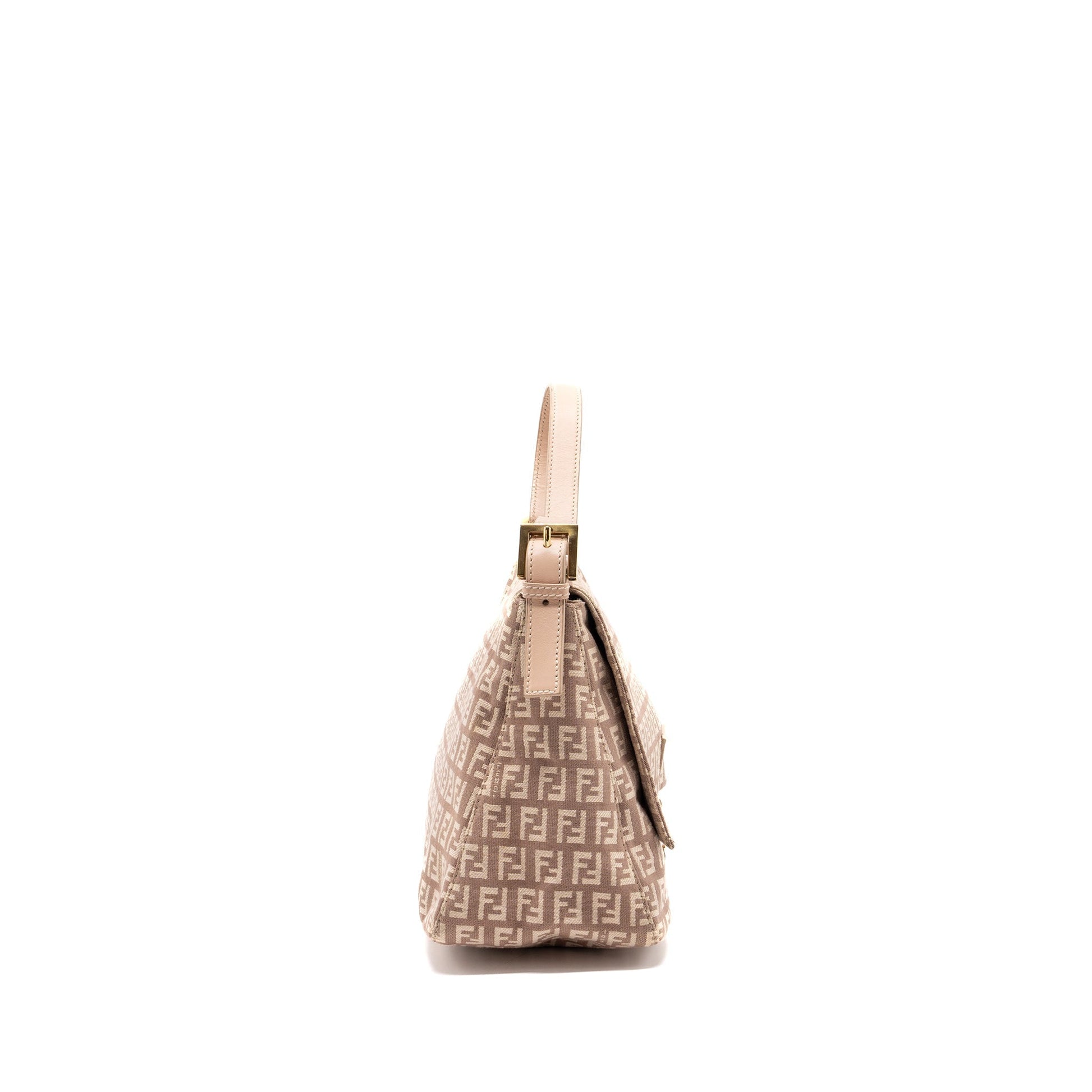 Fendi Zucchino Mama Purse Jacquard Light Canvas Pink Flap Travel Bag