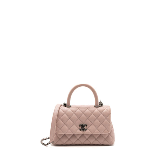 Chanel Coco Handle Caviar Light Ruthenium Hardware Pink Small Handbag