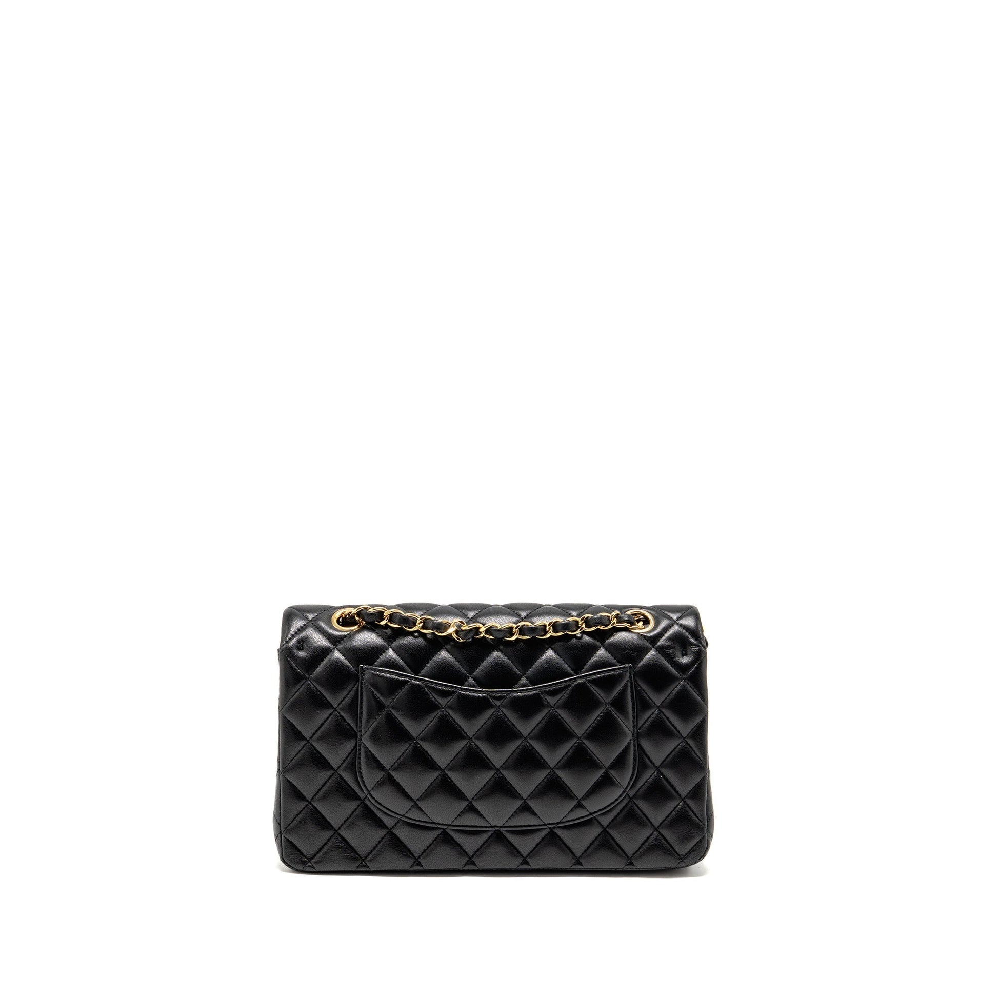 Chanel Classic Double Flap Lambskin GHW Black Shoulder Bag Ghw 2