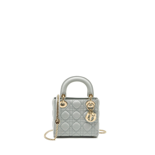Dior Lady Lambskin Light Handbag Blue Mini Travel Bag