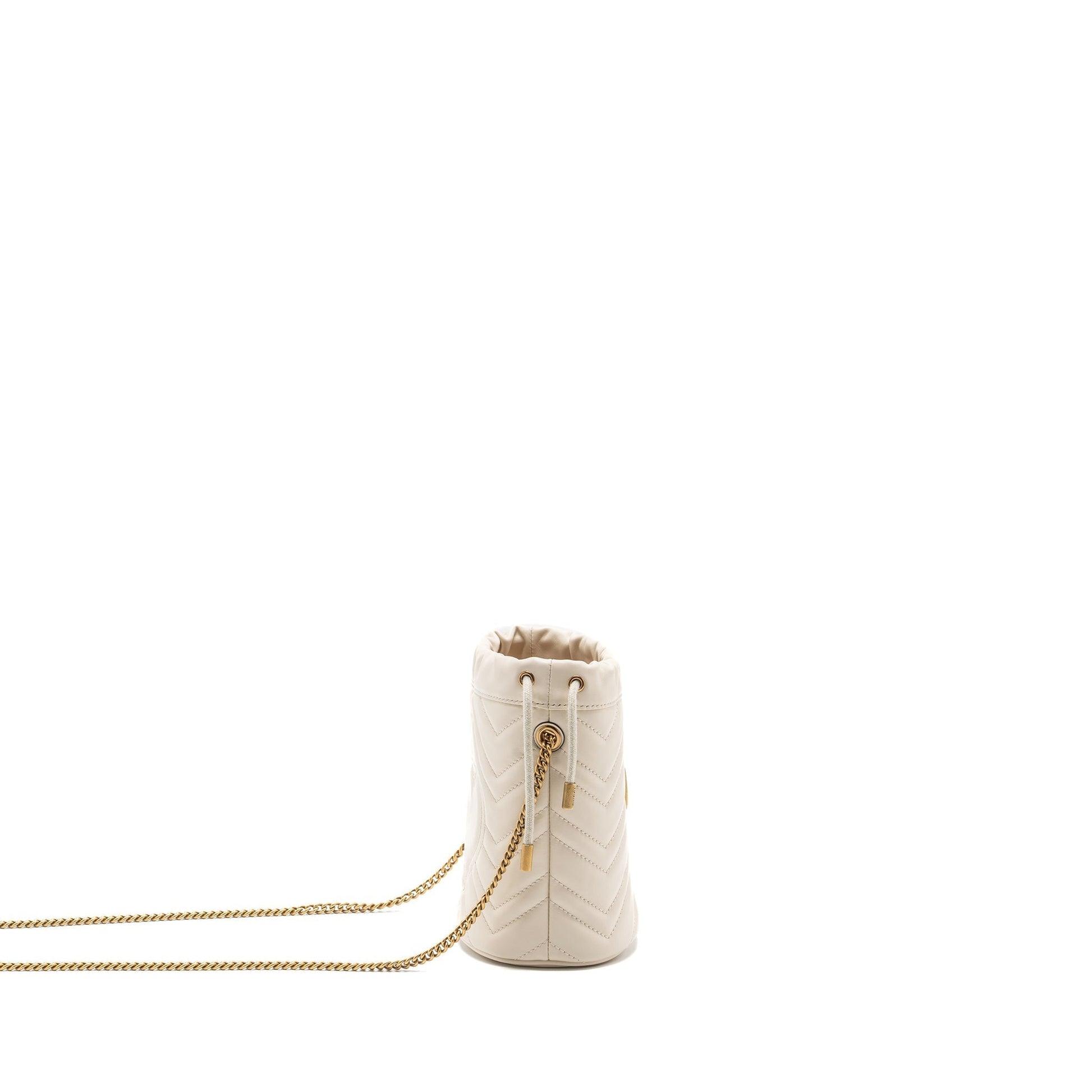 Gucci Marmont Bag Calfskin White Mini Bucket Bag