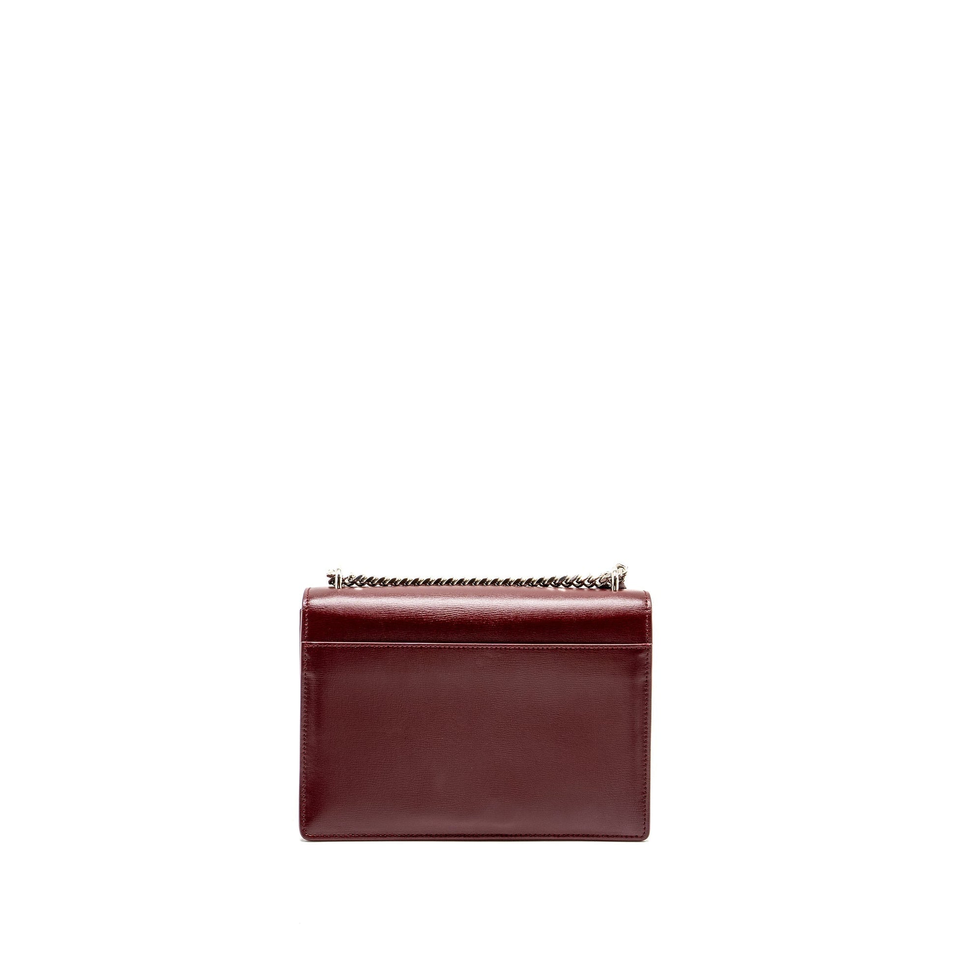 YSL Saint Laurent Sunset Purse Calfskin Burgundy Travel Bag