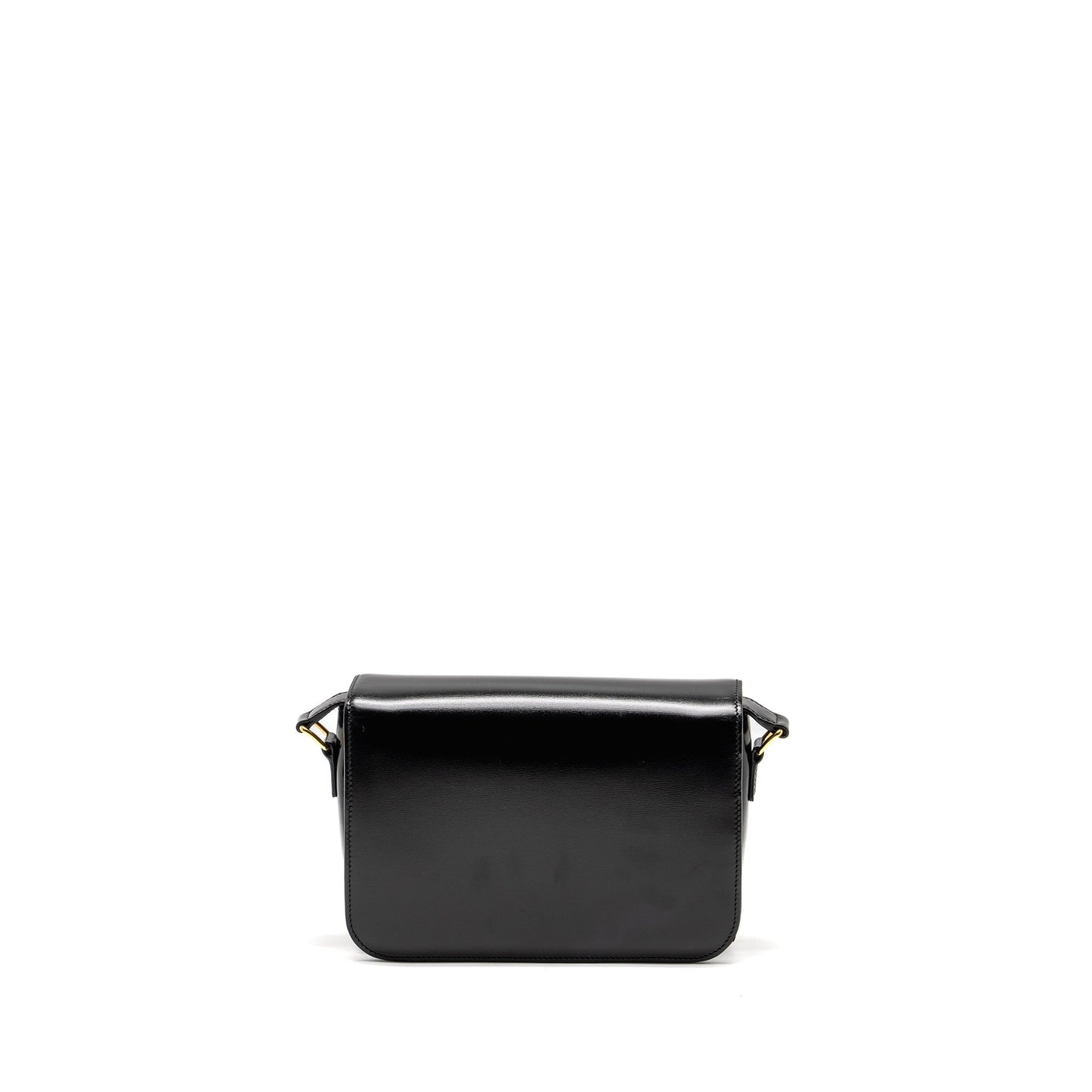 Celine Classic Triomphe Purse Shiny Calfskin Handbag Black Travel Bag