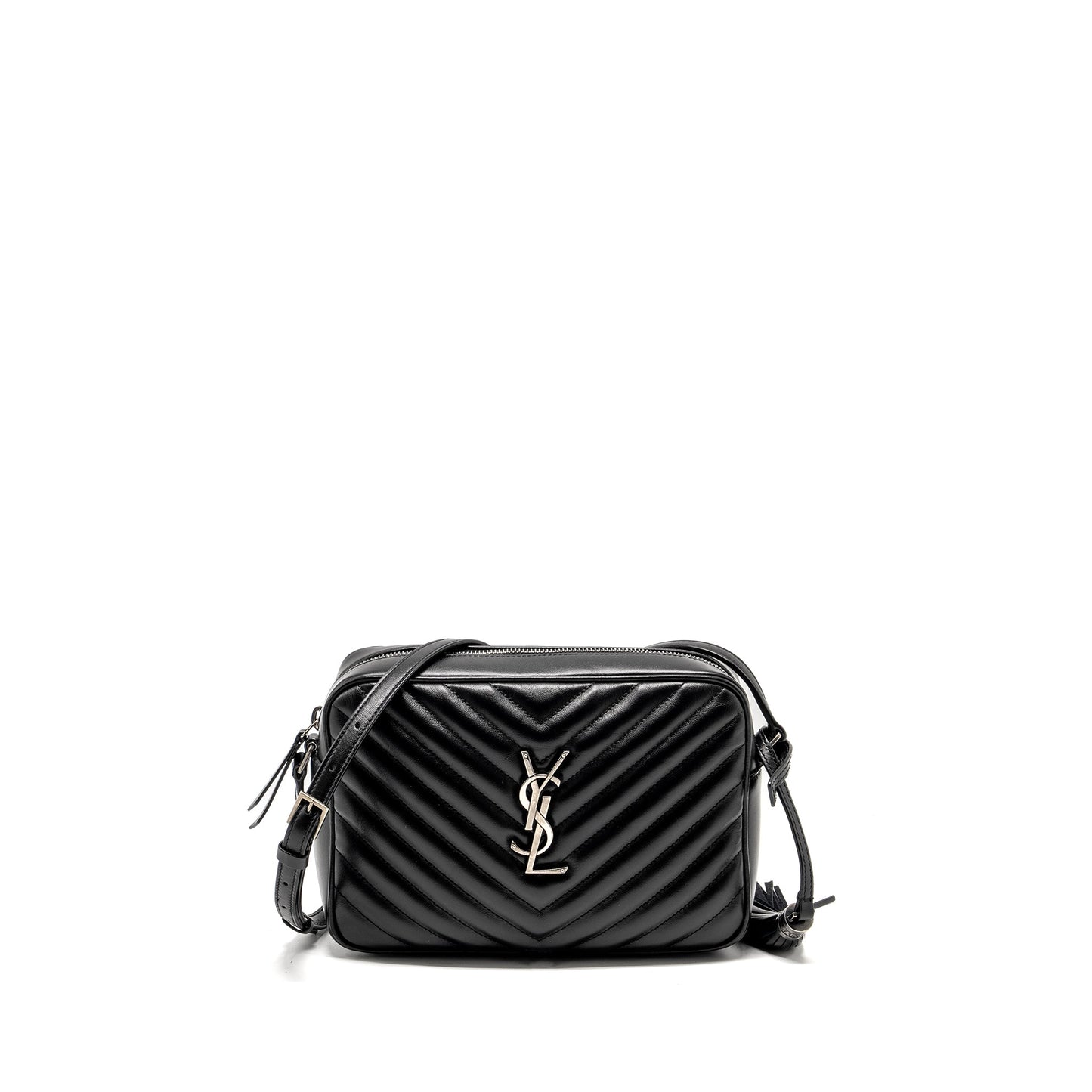 YSL Saint Laurent Saint Laurent Lou Camera Purse Calfskin Ruthenium Black Travel Bag