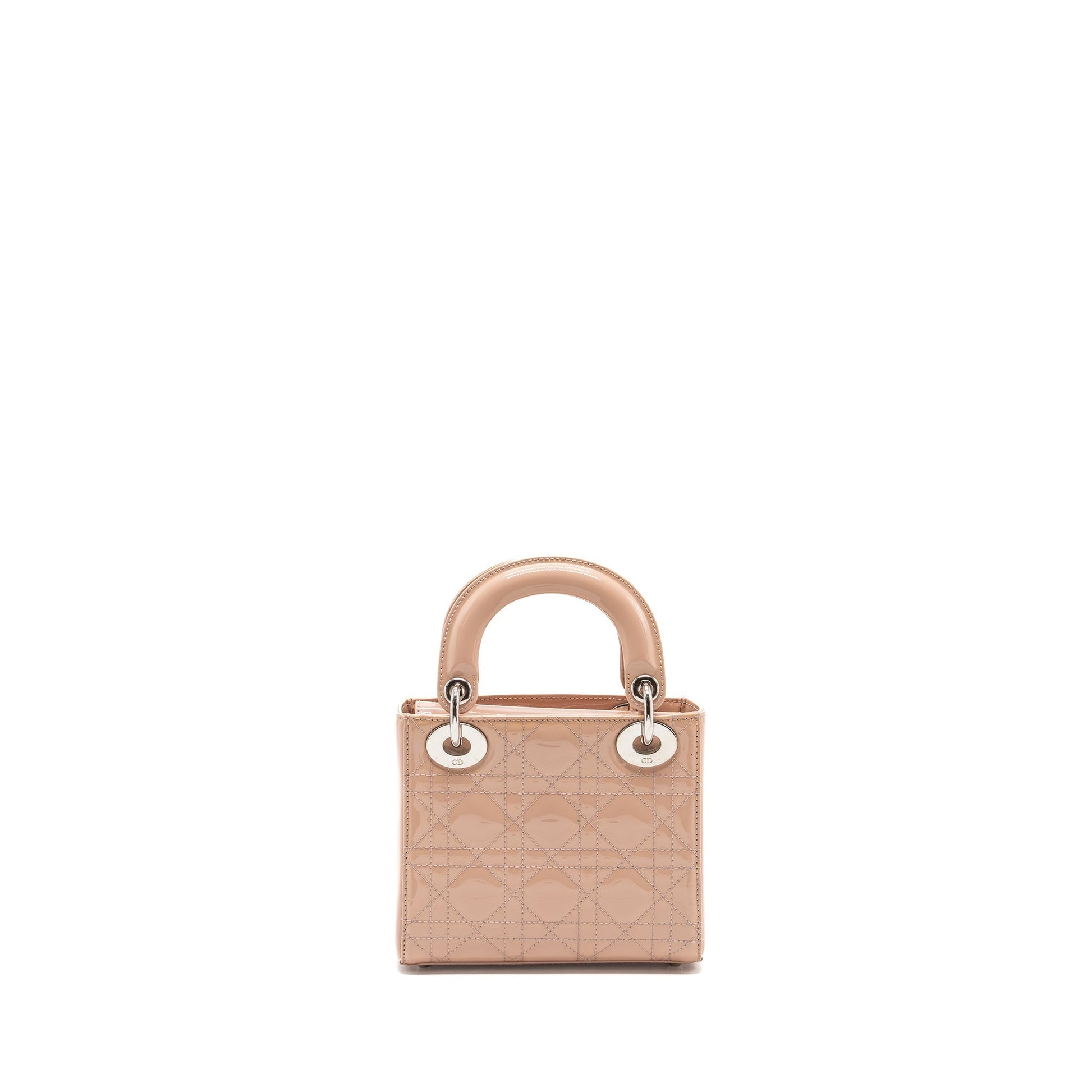 Dior Lady Patent Light Handbag Leather Pink Travel Bag