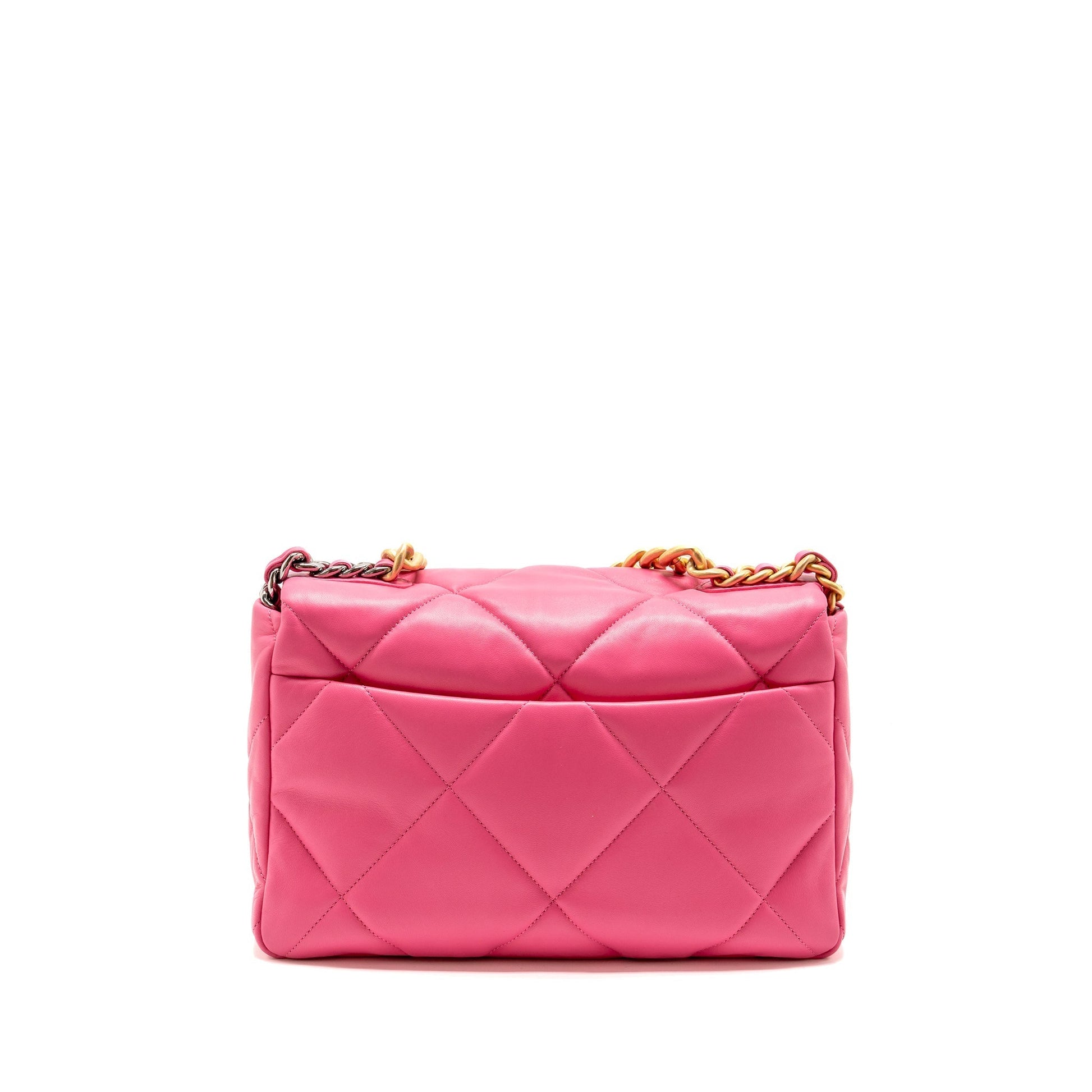 Chanel 19 Lambskin Hardware microchip Multicolour Pink Handbag