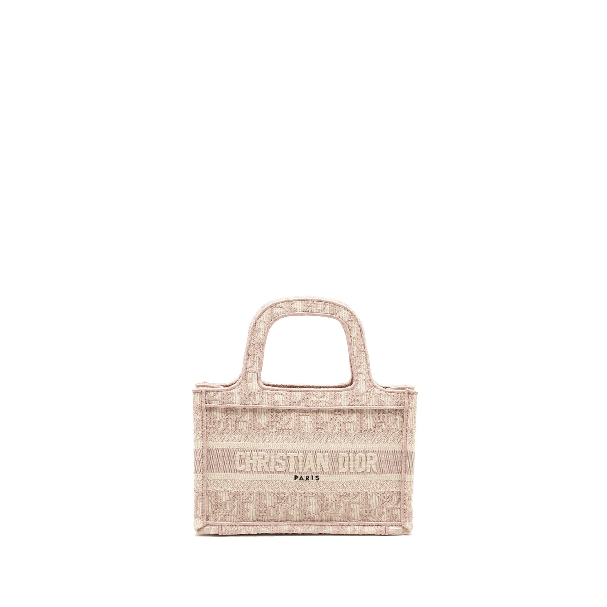 Dior Book Tote Oblique Embroidery Handbag Pink Mini Tote Bag