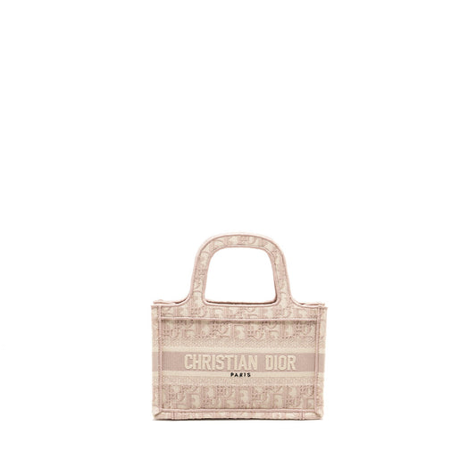 Dior Book Tote Oblique Embroidery Handbag Pink Mini Tote Bag