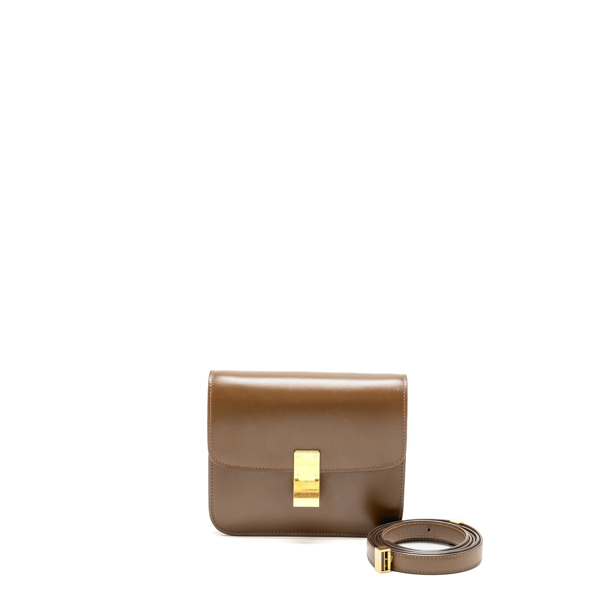 Celine Teen Classic Box Purse Calfskin Camel Handbag Travel Bag