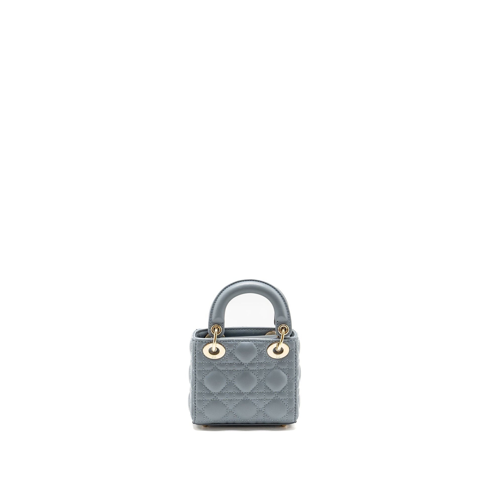 Dior Micro Lady Lambskin Grey Handbag Travel Bag