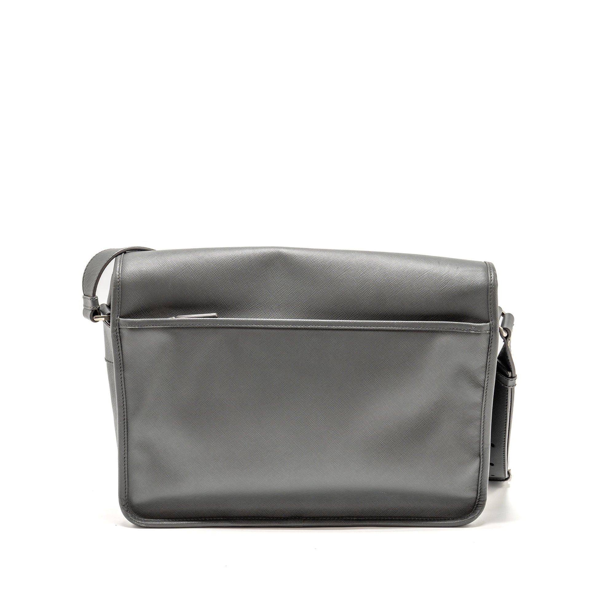 Prada Messanger Purse Caviar Grey Handbag Flap Travel Bag