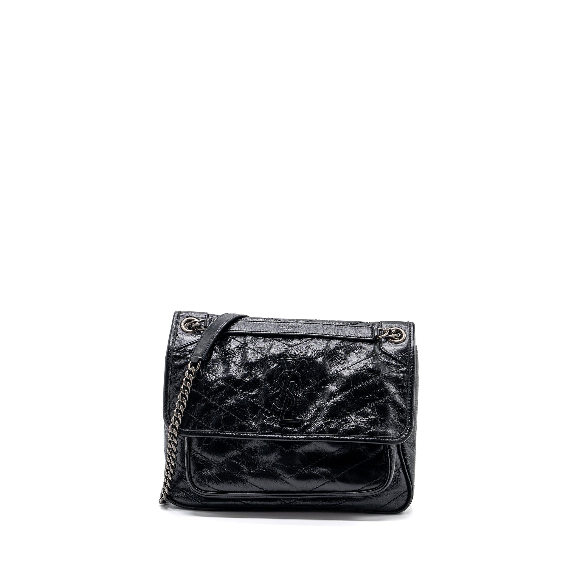 YSL Saint Laurent Saint Laurent Niki Calfskin Travel Bag Leather Black
