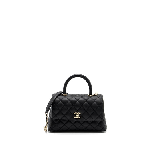 Chanel coco handle caviar LGHW Microchip Black Small Handbag Microchip 10