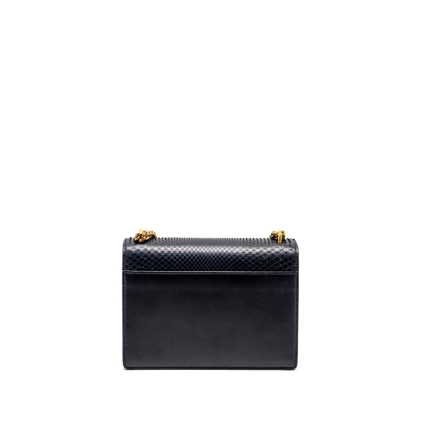 YSL Saint Laurent Sunset Purse Python Navy Travel Bag Suede