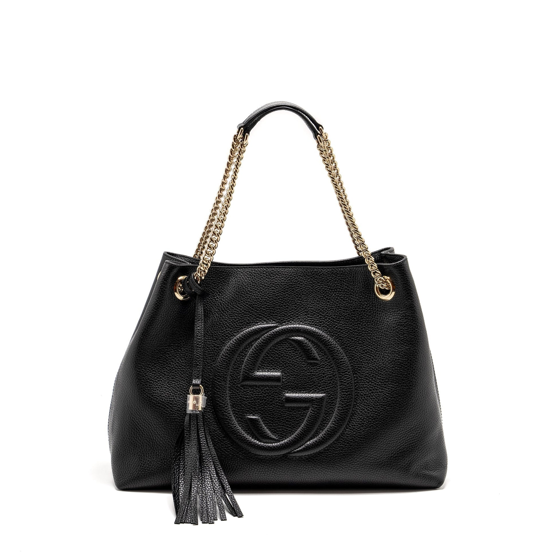 Gucci Interlocking Soho Tote Bag Calfskin Black
