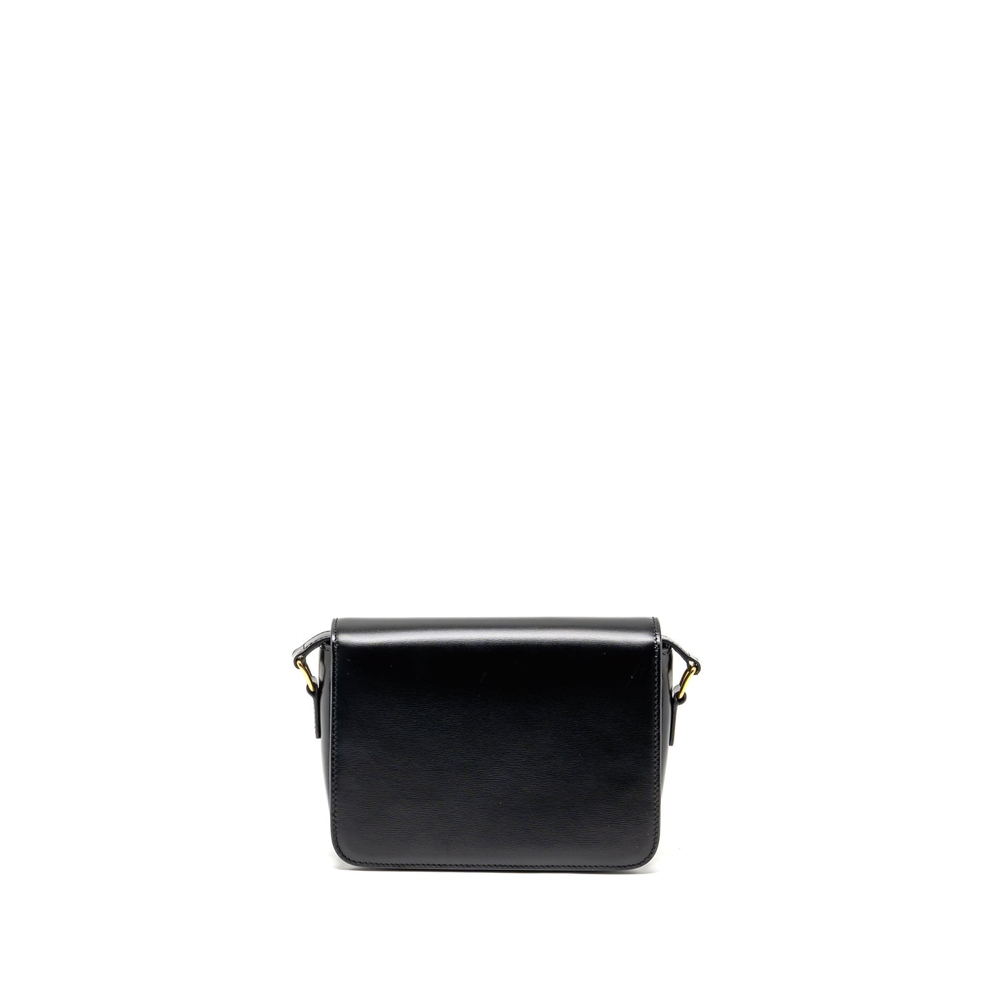 Celine Teen Triomphe Purse Shiny Calfskin Handbag Black Travel Bag