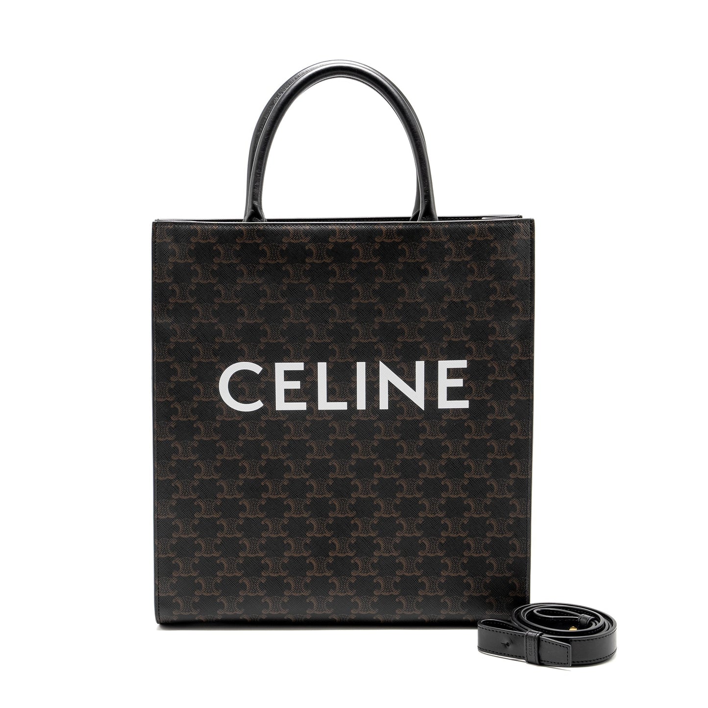 Luxury Vertical Cabas In Triomphe Multicolour Handbag Canvas Black Travel Bag