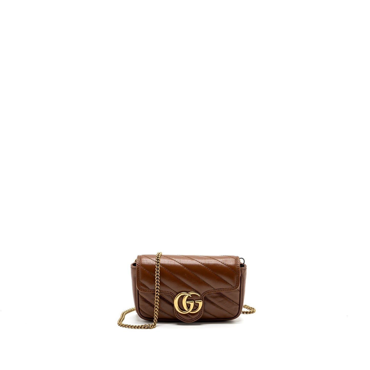 Gucci Super Marmont Calfskin Caramel Handbag Mini Travel Bag