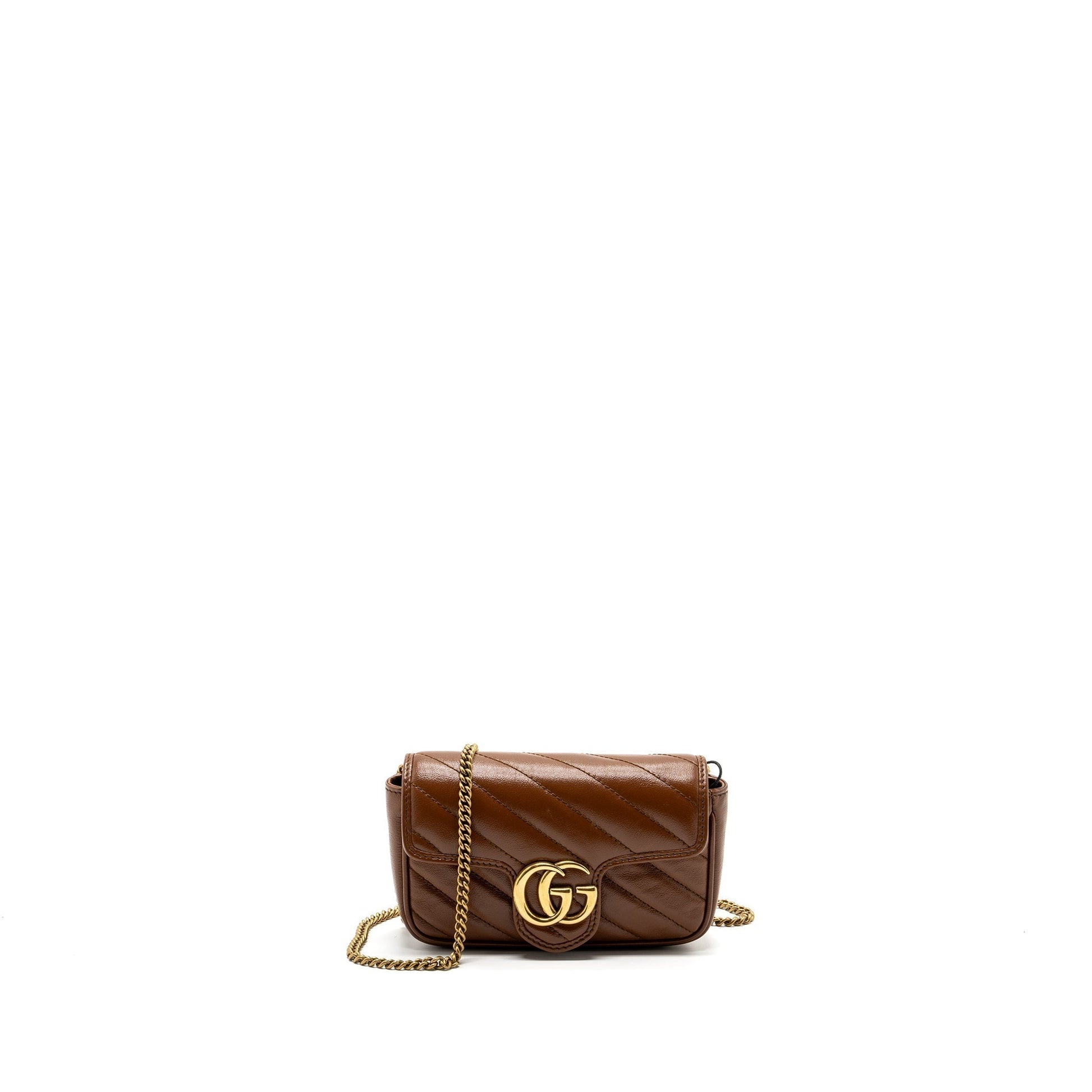 Gucci Super Marmont Calfskin Caramel Handbag Mini Travel Bag