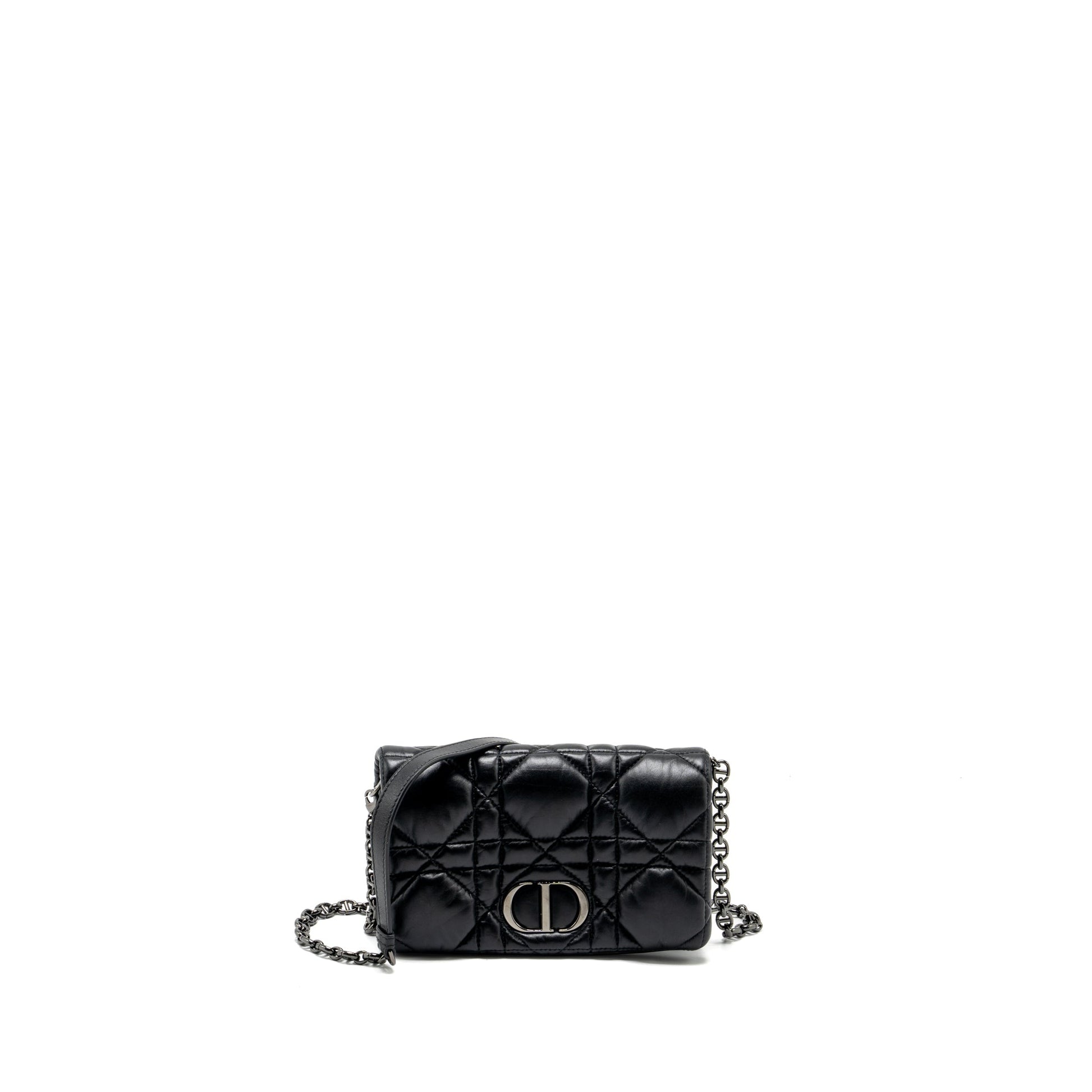 Dior Caro Purse Calfskin With Hardware Handbag Black Mini Travel Bag