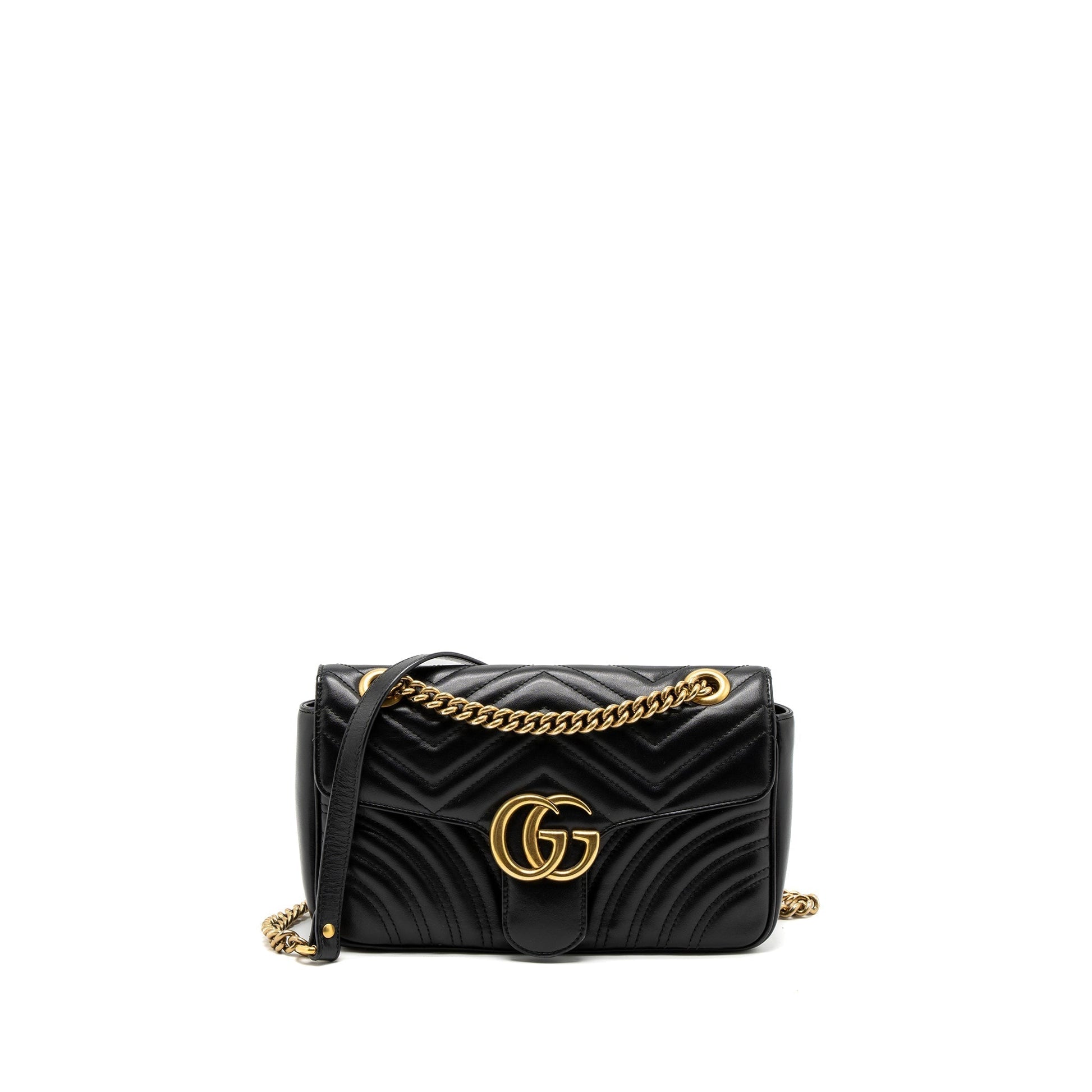 Gucci Marmont Bag Calfskin Black Small Travel Bag