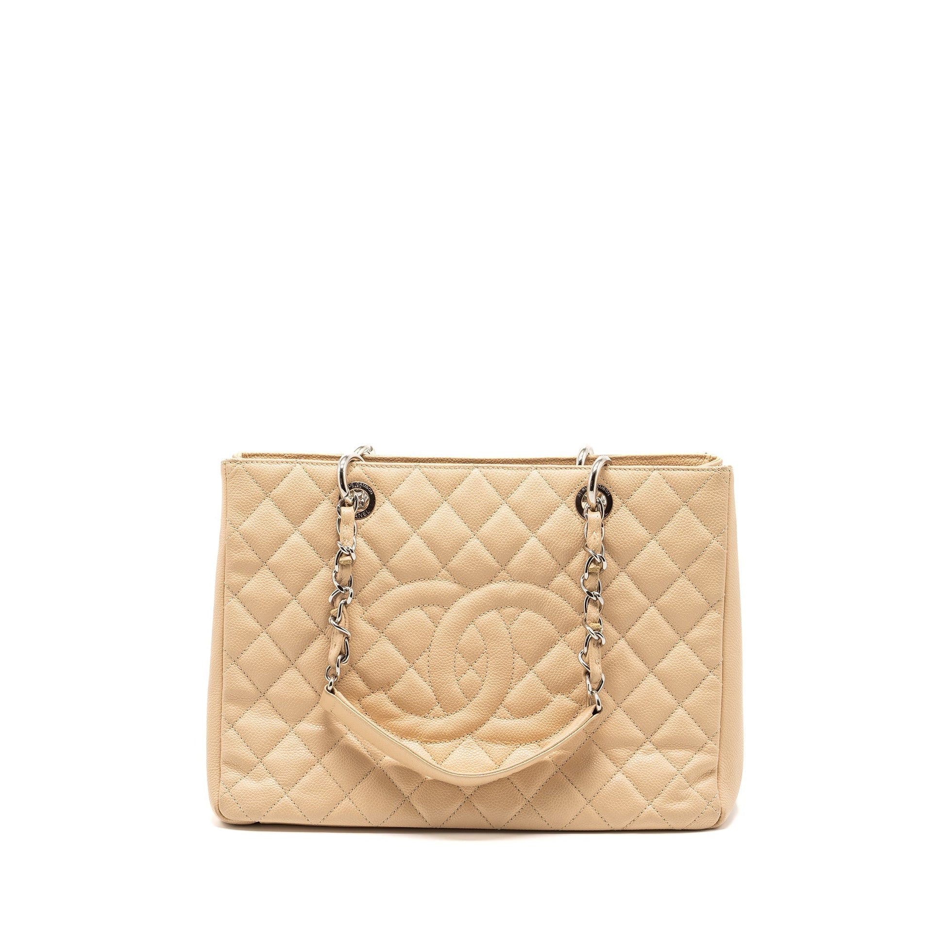 Chanel Grand Shopping Caviar SHW Beige Tote Bag Beige Shw