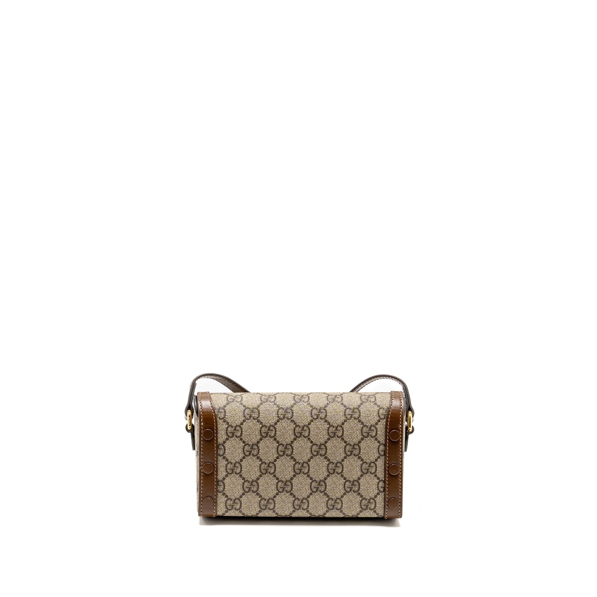 Gucci Horsebit Mini Bag Supreme Dark Canvas Brown Travel Bag