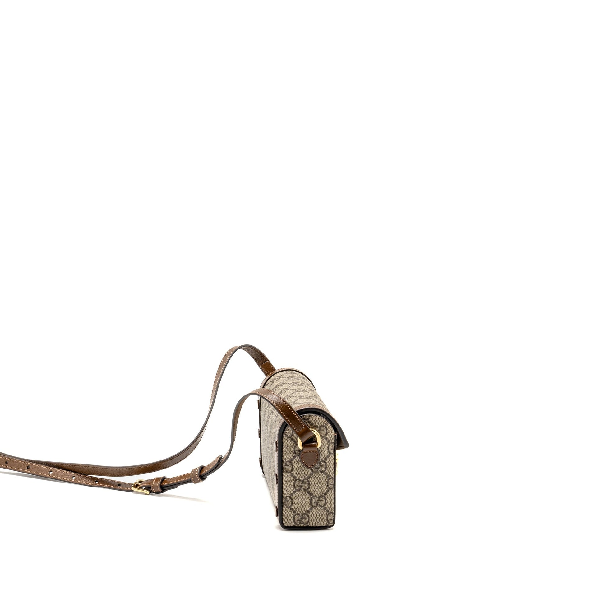 Gucci Horsebit Mini Bag Supreme Dark Canvas Brown Travel Bag