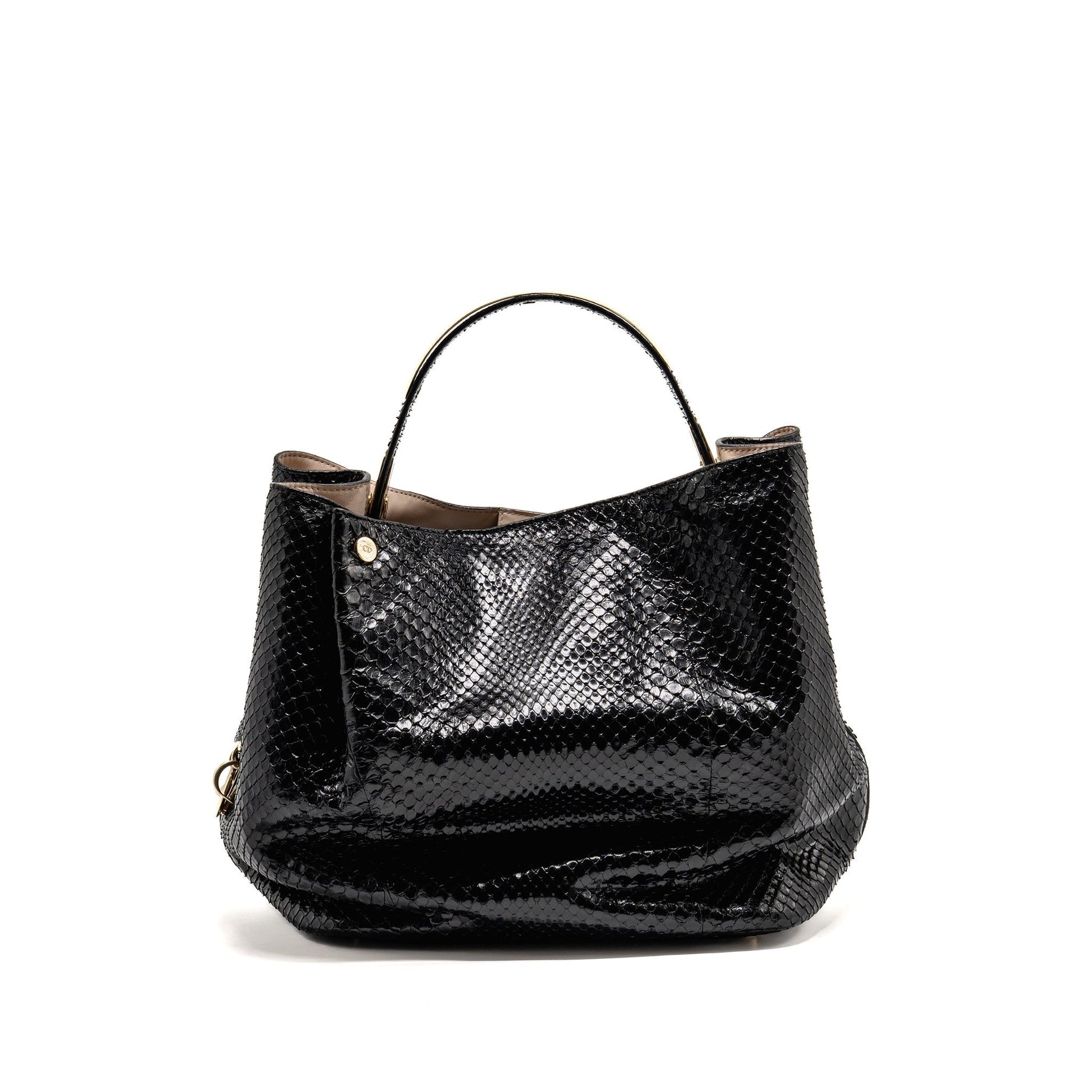 Dior ific Tote Purse Python Handbag Leather Black Tote Bag