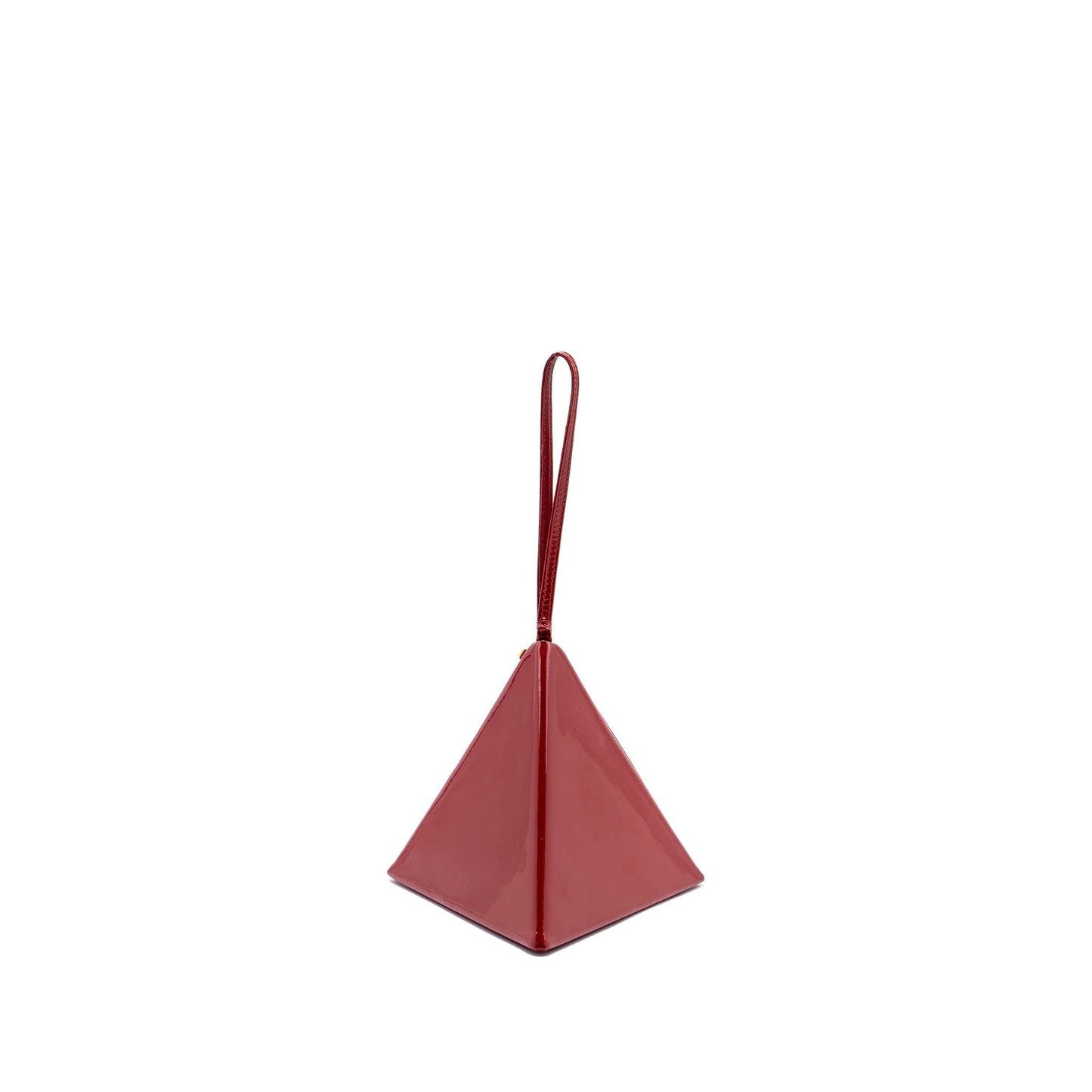 YSL Saint Laurent Pyramid Clutch Patent Rouge Clutch Bag