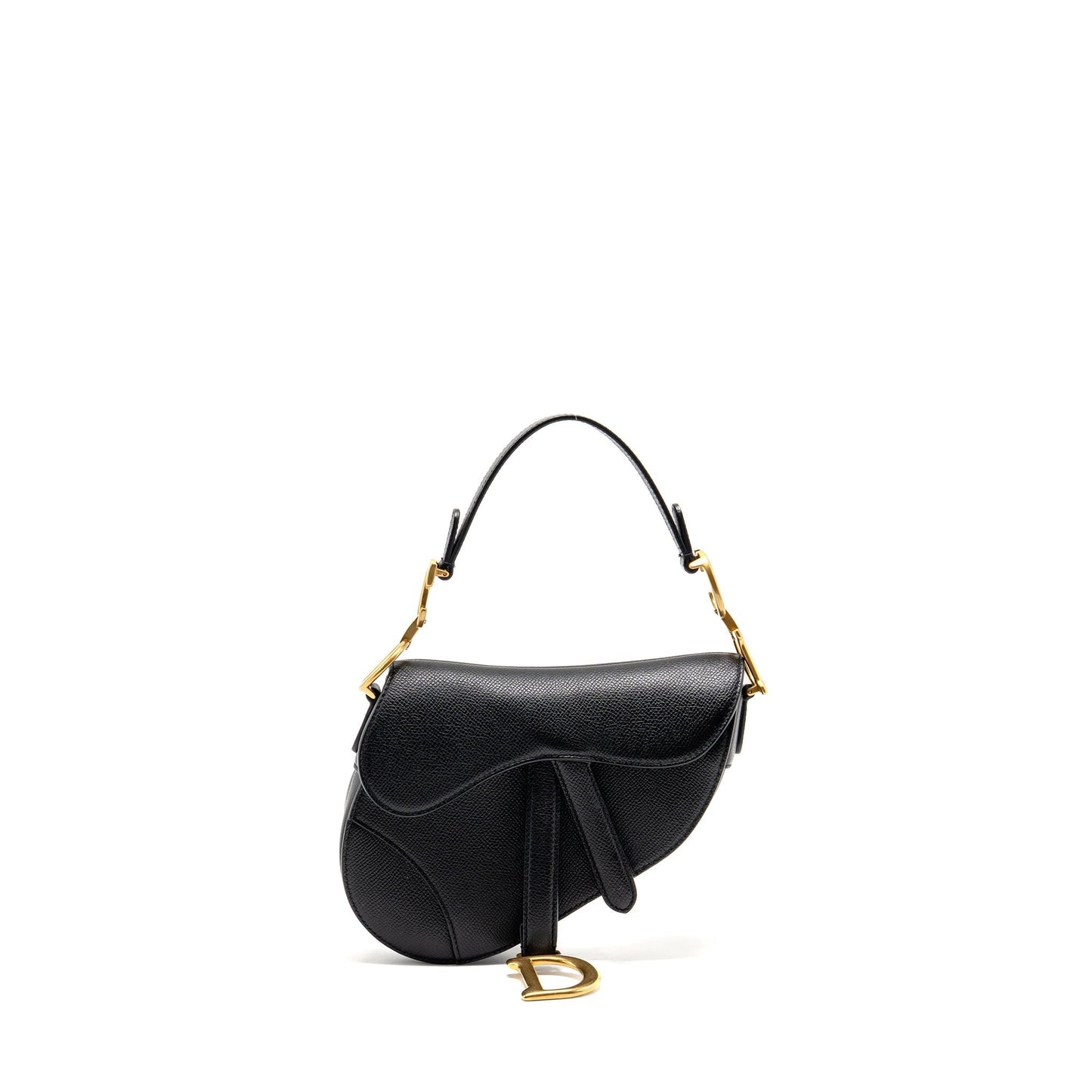 Dior Saddle Purse Calfskin Handbag Black Mini Travel Bag