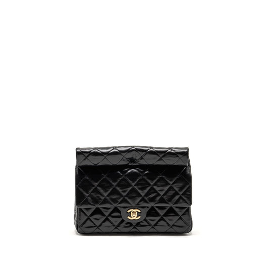 Chanel 23A quilted flap calfskin LGHW microchip Black Clutch Bag