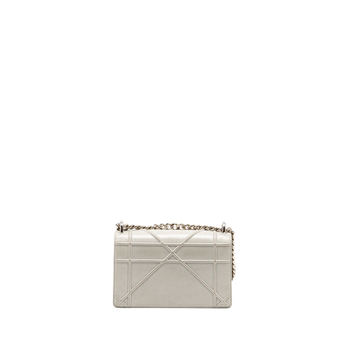 Dior ama Iridescent Pearl Grey Handbag Leather Small Travel Bag