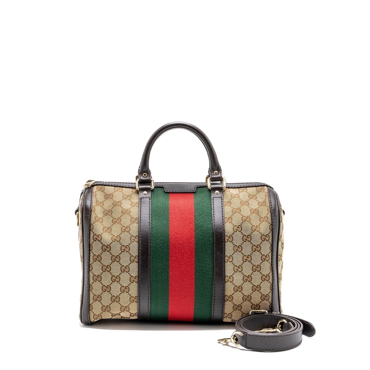 Gucci Boston Bag Supreme Canvas Brown Travel Bag