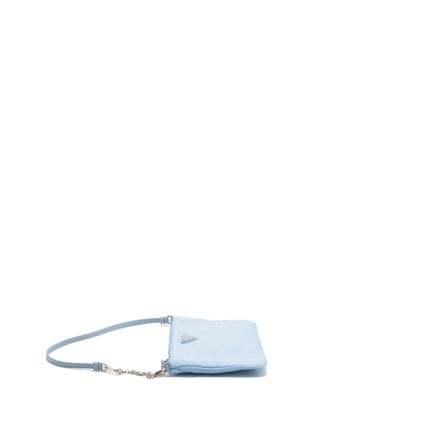 Prada Re Zip Purse Light Handbag Nylon Blue Travel Bag