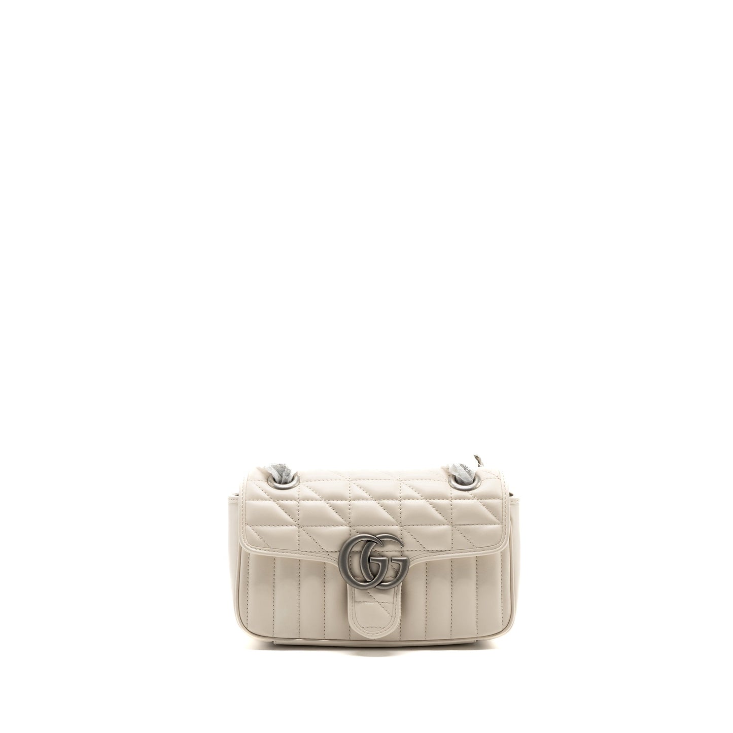 Gucci Marmont Calfskin Shw Handbag Leather Cream Travel Bag