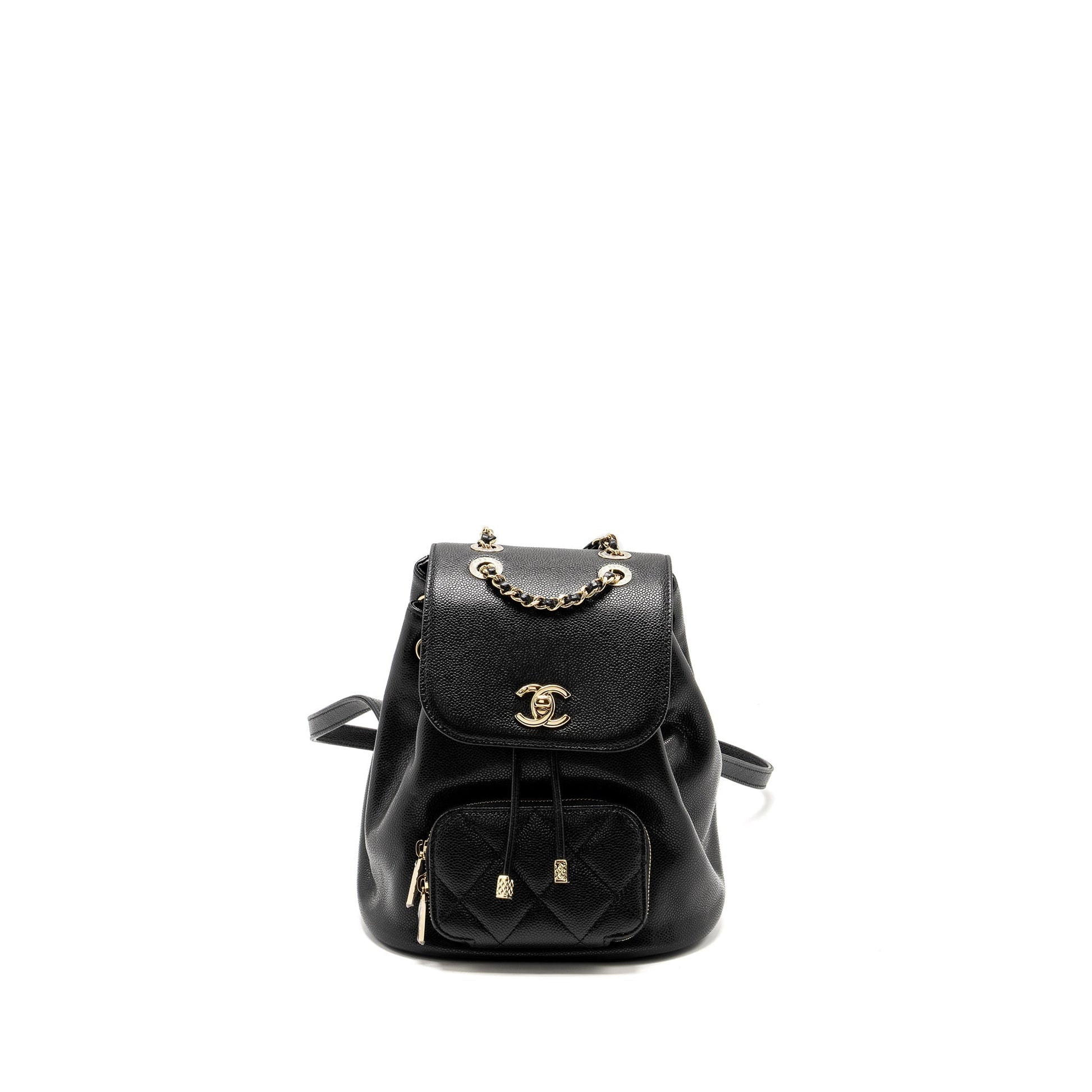 Chanel Affinity Backpack Caviar LGHW Microchip Black